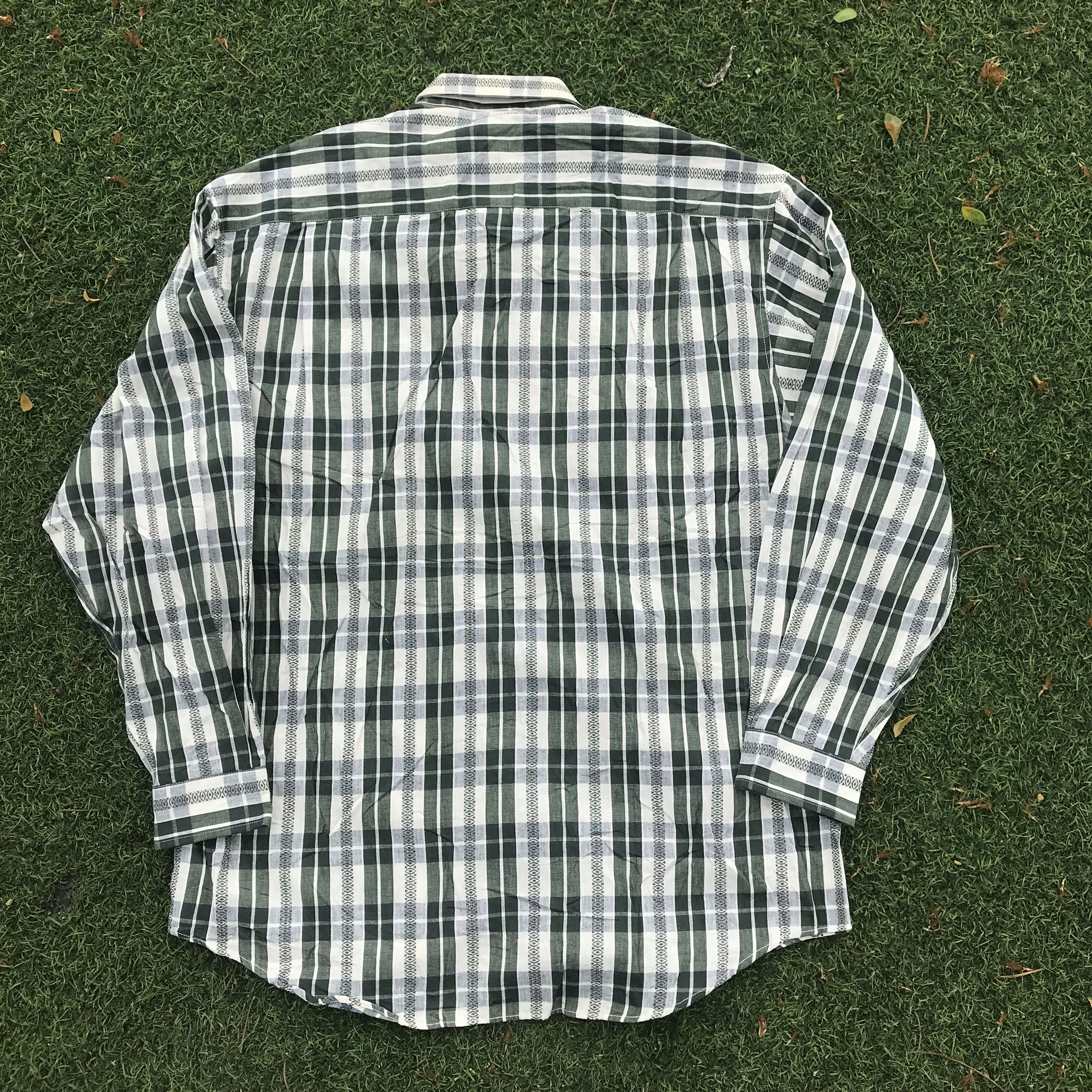 Vintage Melka of sweden Shirt green plaid Tartan long sleeves shirt Size US L / EU 52-54 / 3 - 10 Thumbnail