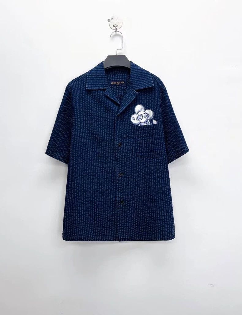 Louis Vuitton Louis Vuitton Blue Short Sleeve Shirt Size US XS / EU 42 / 0 - 1 Thumbnail