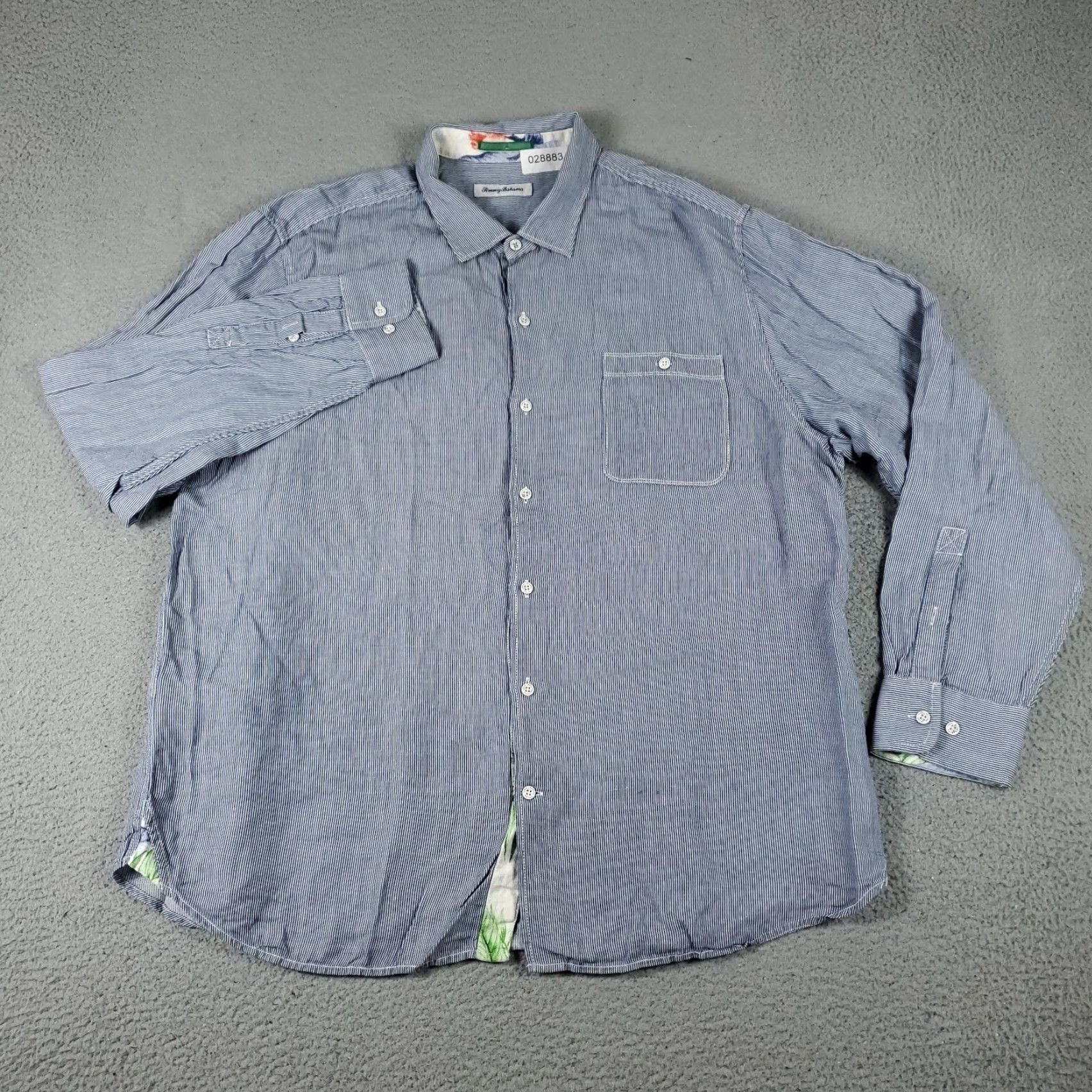 Tommy Bahama Tommy Bahama Shirt Mens 2XL Blue Striped Button-Up Long Sleeve Size US XXL / EU 58 / 5 - 2 Thumbnail