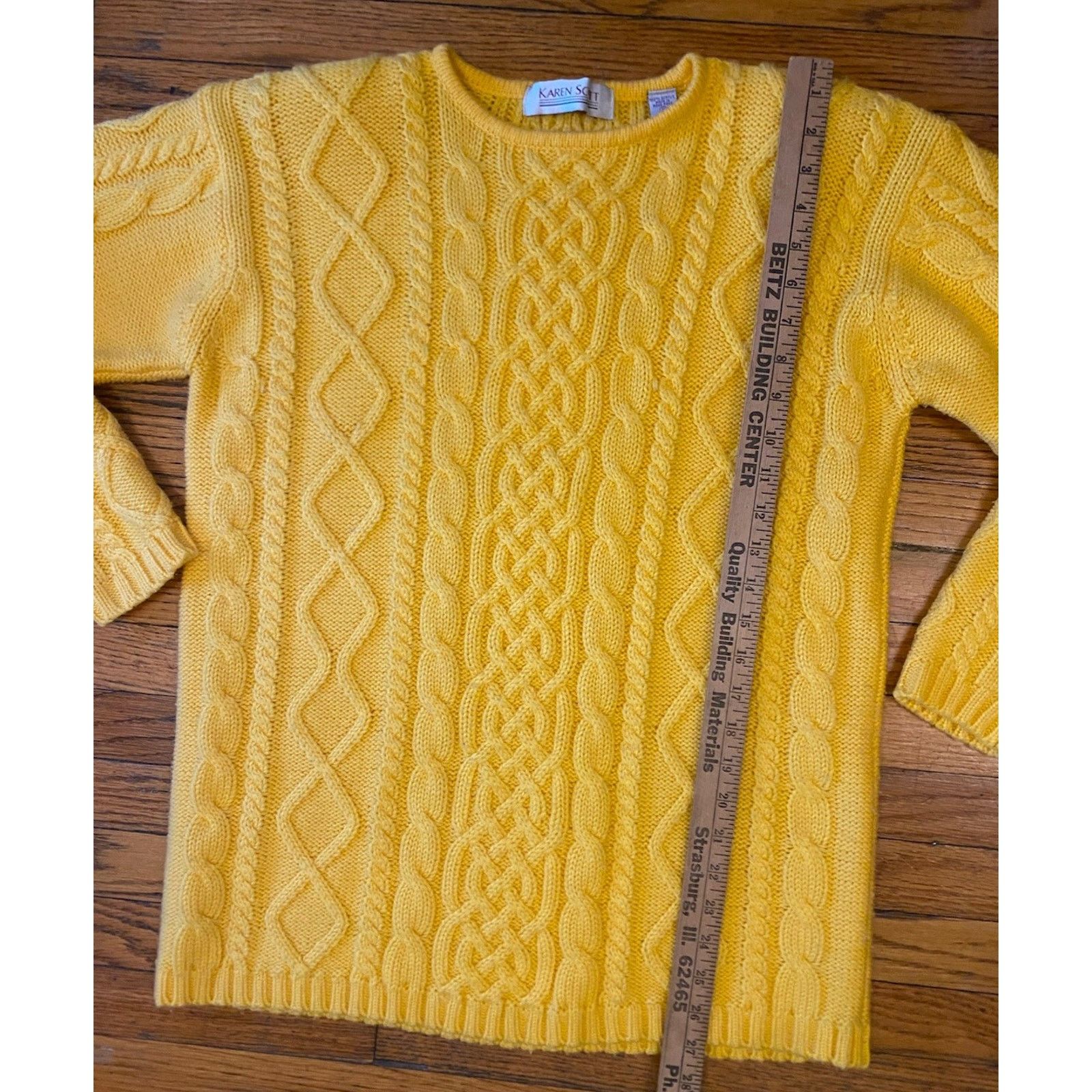 Vintage VTG Karen Scott Yellow Sweater Women’s M Shoulder Pads Size M / US 6-8 / IT 42-44 - 6 Thumbnail