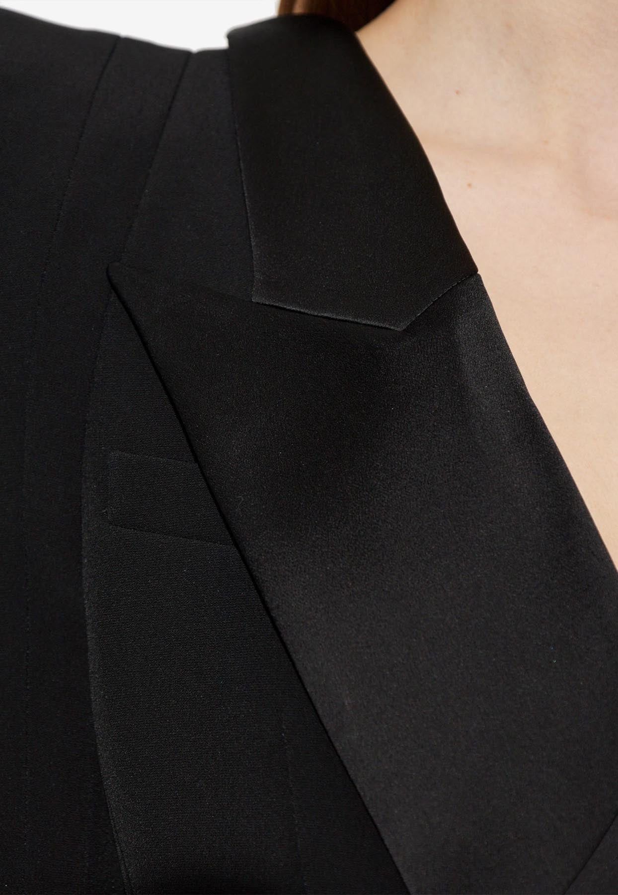 Balmain o1srvl11e1125 Asymmetric Blazer in Black Size L / US 10 / IT 46 - 4 Thumbnail