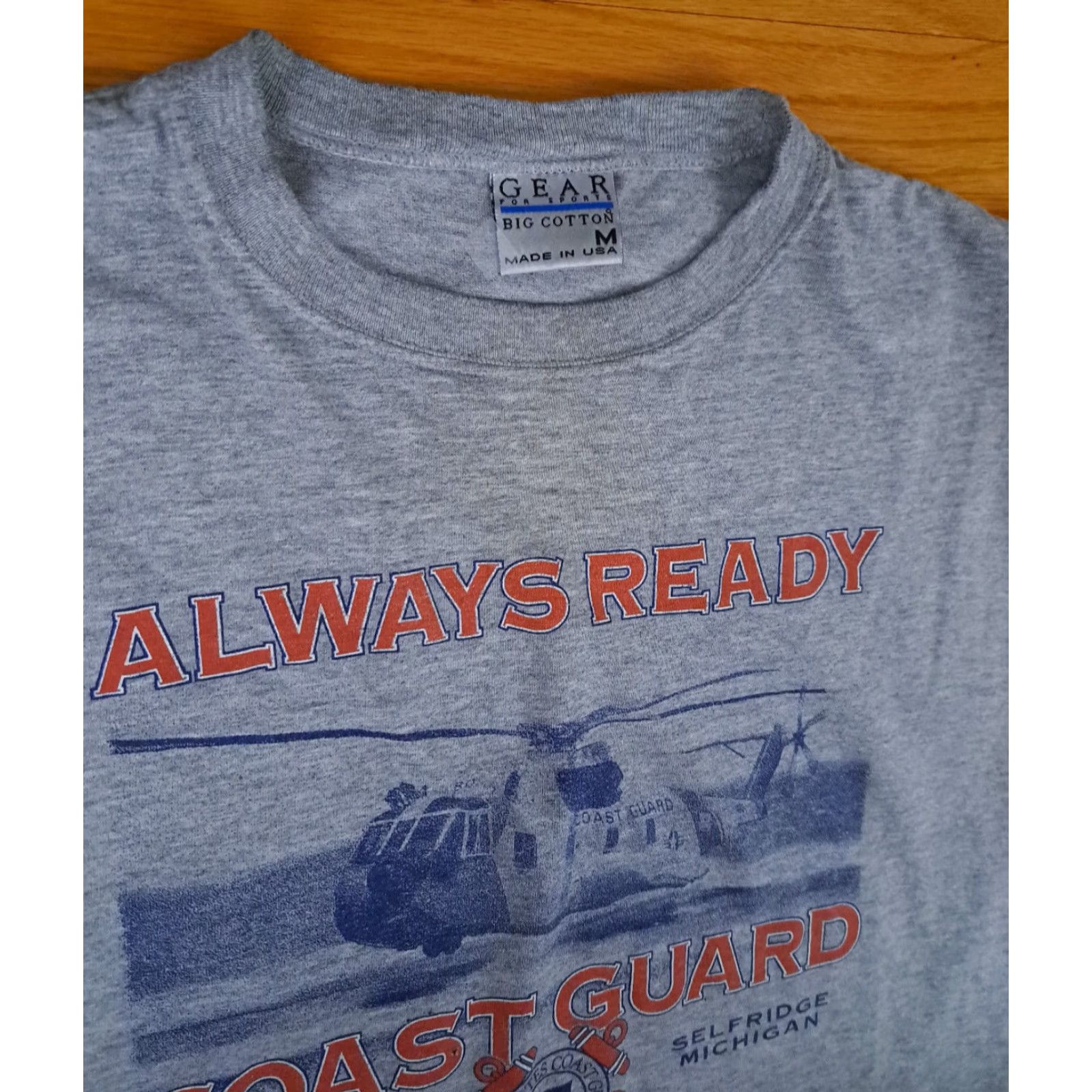 Vintage Gear Coast Guard T-Shirt USA Made Always Ready Michigan Selfridge Coast Guard Gray M Mens Shirt Short Sleeve Medium Size US M / EU 48-50 / 2 - 4 Thumbnail