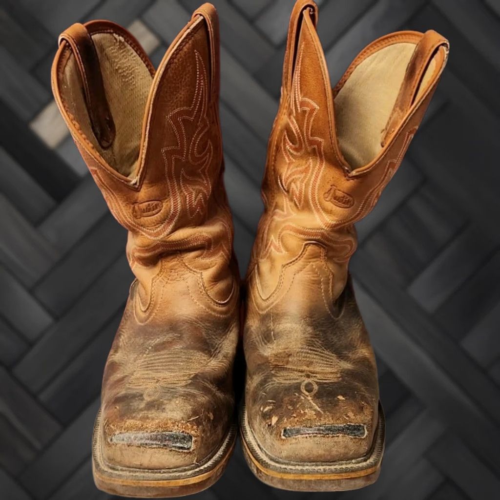 Justin Boots Justin Boots Brown Round Toe Roper Cowboy Boots  display picture 1