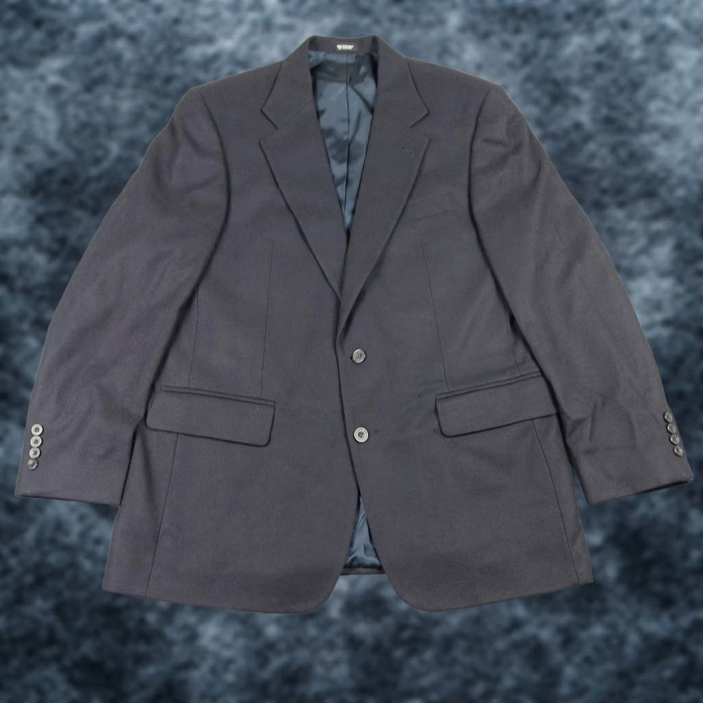 Oscar De La Renta VINTAGE Oscar de la Renta Blazer Mens 44 Blue Wool Cashmere Suit Jacket Sport Coat VTG Size 44R - 1 Thumbnail
