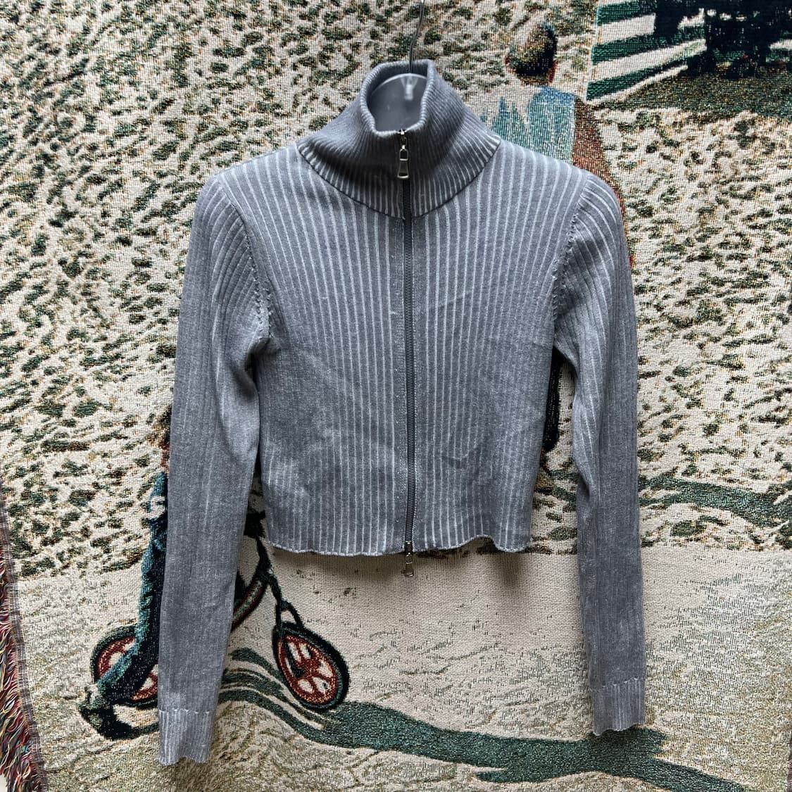 Other Motelrocks ribbed knit two-way zip-up gray Size XS / US 0-2 / IT 36-38 - 1 Thumbnail