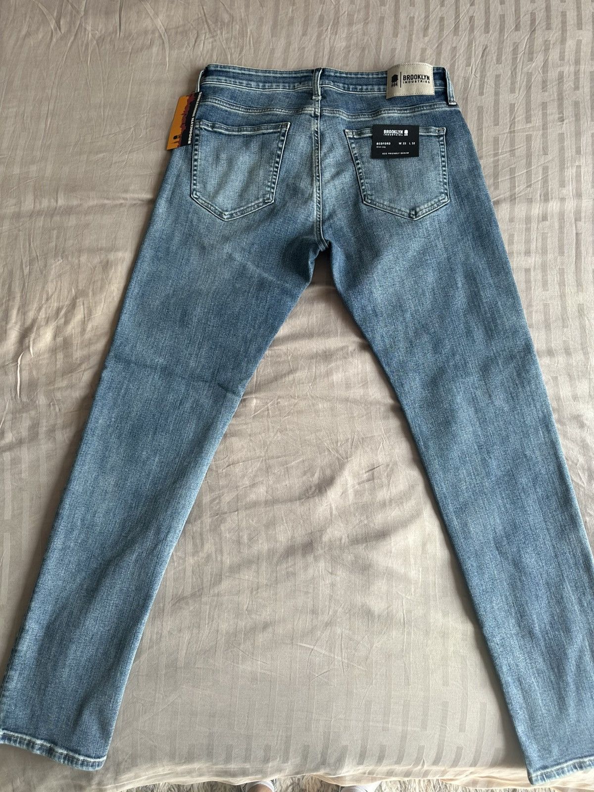 Brooklyn Industries Mens | Bedford Slim Leg Jeans | Mid Brushed Denim Size US 33 - 3 Thumbnail