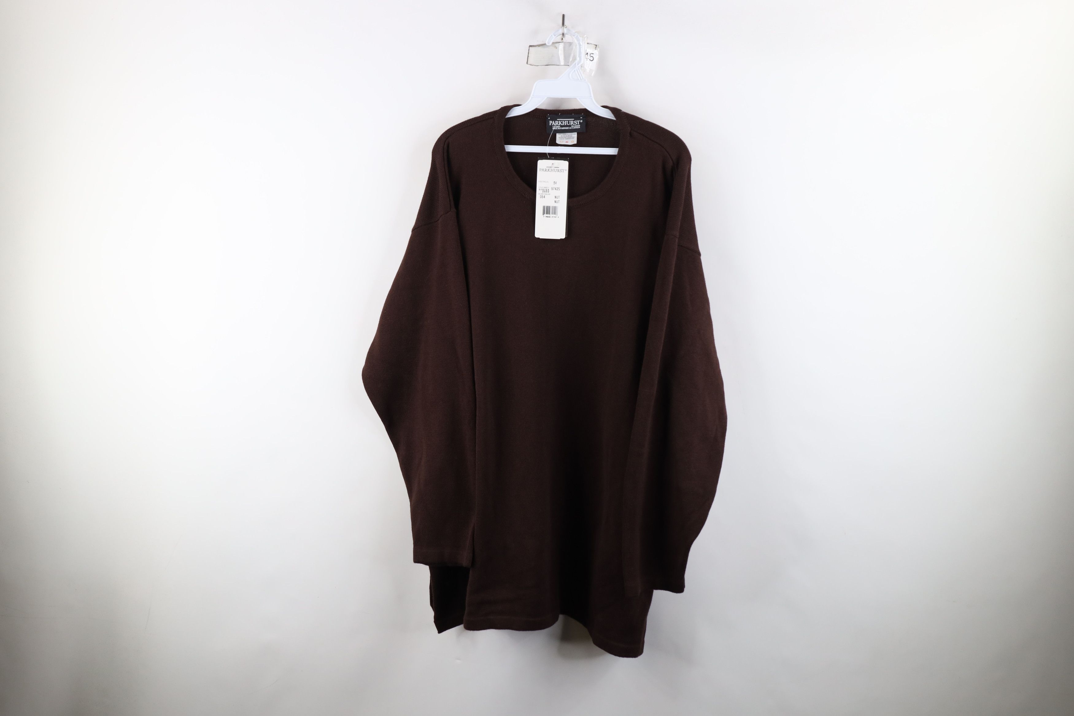 Vintage Deadstock Vintage 90s Streetwear Cotton Knit Sweater Brown Size 3XL / US 20-22 - 1 Thumbnail