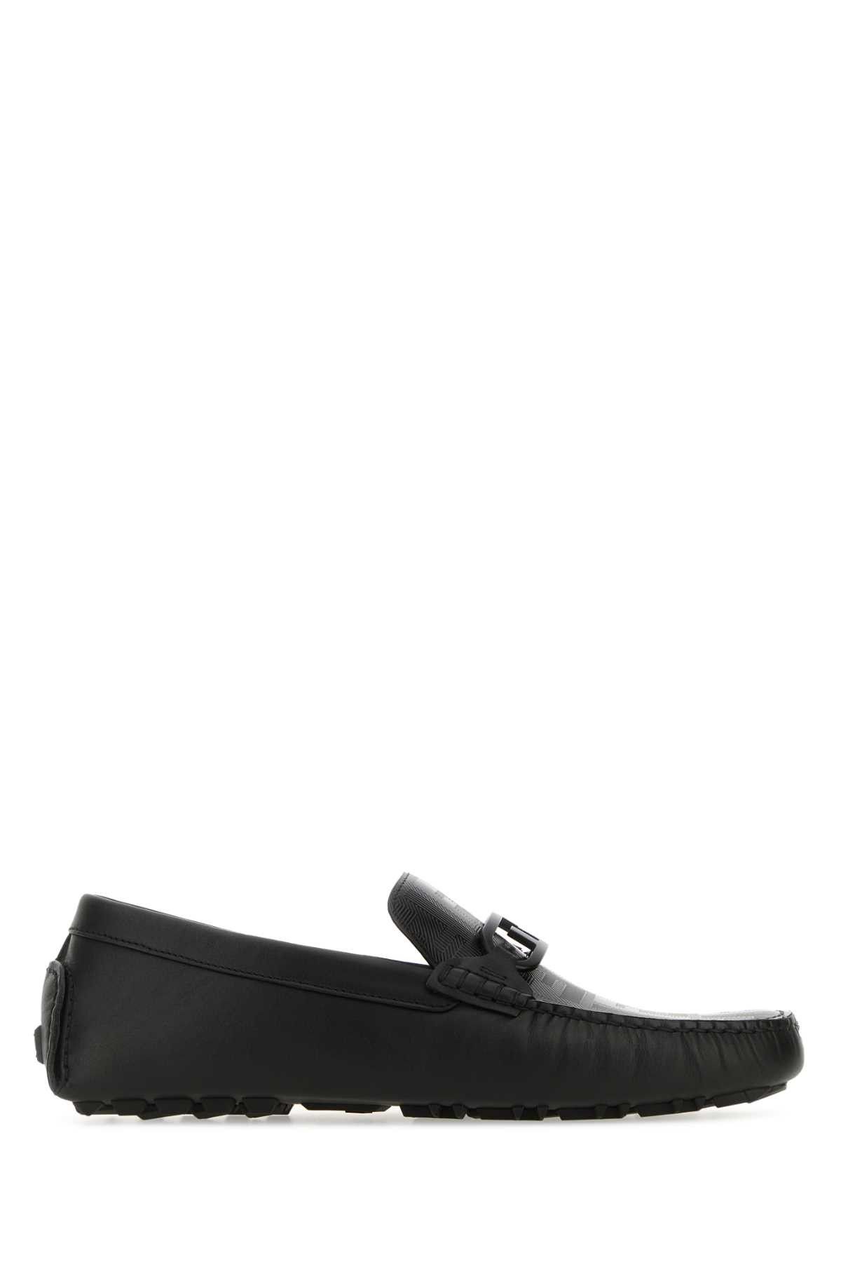 Fendi Black Leather Diver O Lock Loafers Size US 7 / EU 40 - 1 Thumbnail