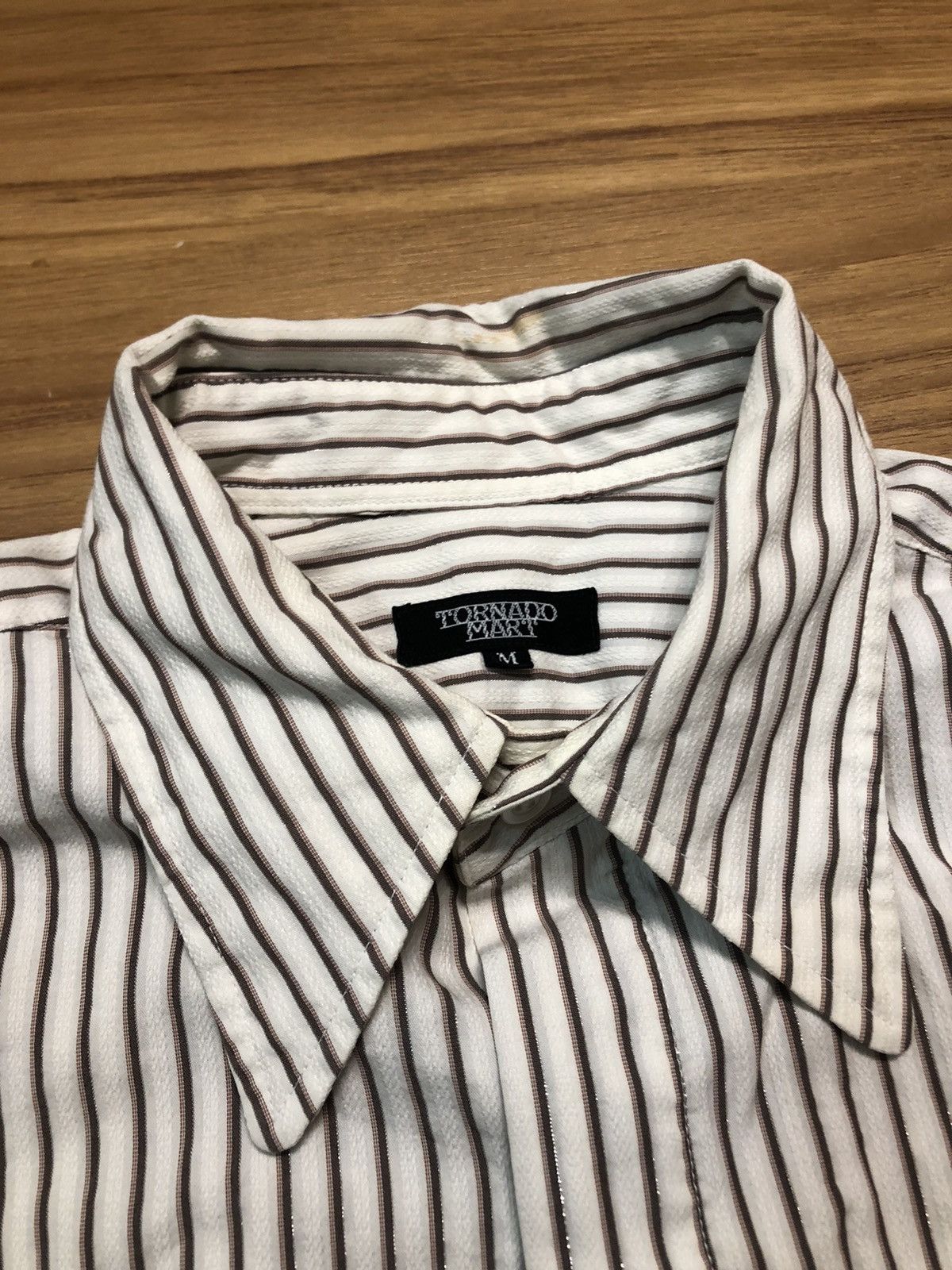 14th Addiction × KMRii × Tornado Mart 2000s Tornado Mart - Vertical Stripe Hidden Button L/S Shirt Size US M / EU 48-50 / 2 - 3 Thumbnail