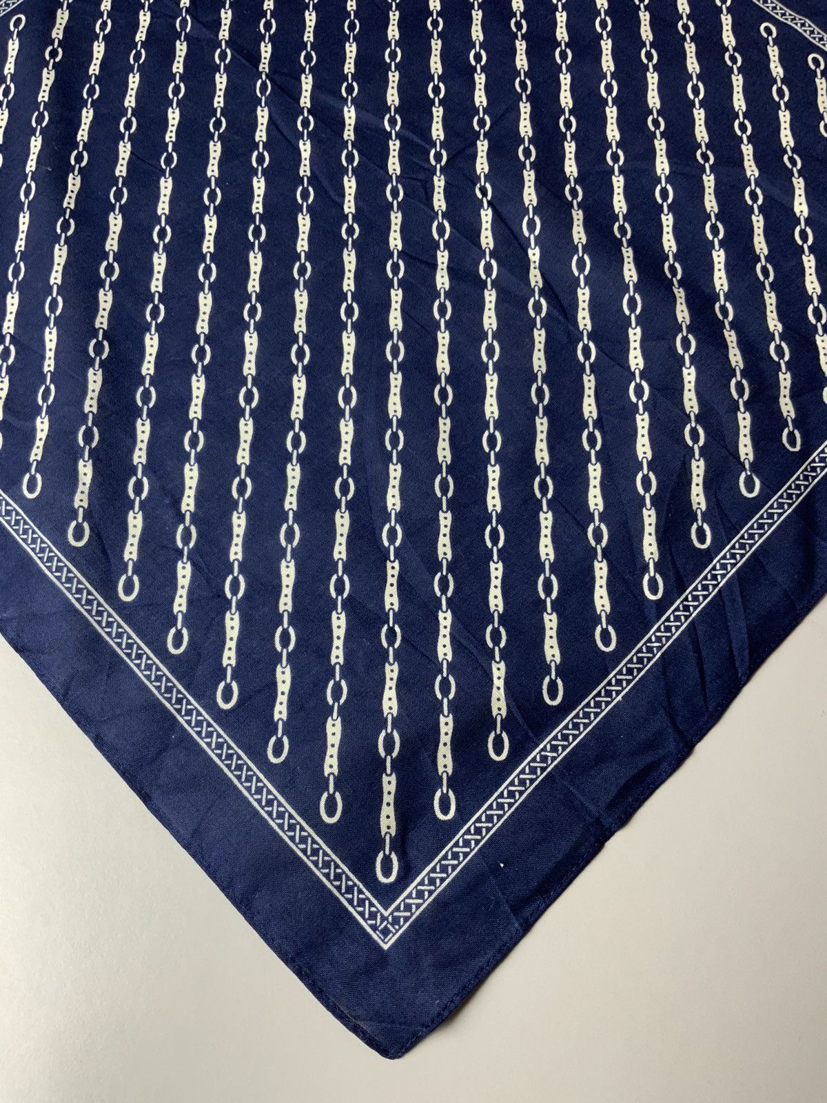 Japanese Brand Christian Tenir Monogram Indigo Bandana Handkerchief Size ONE SIZE - 6 Thumbnail