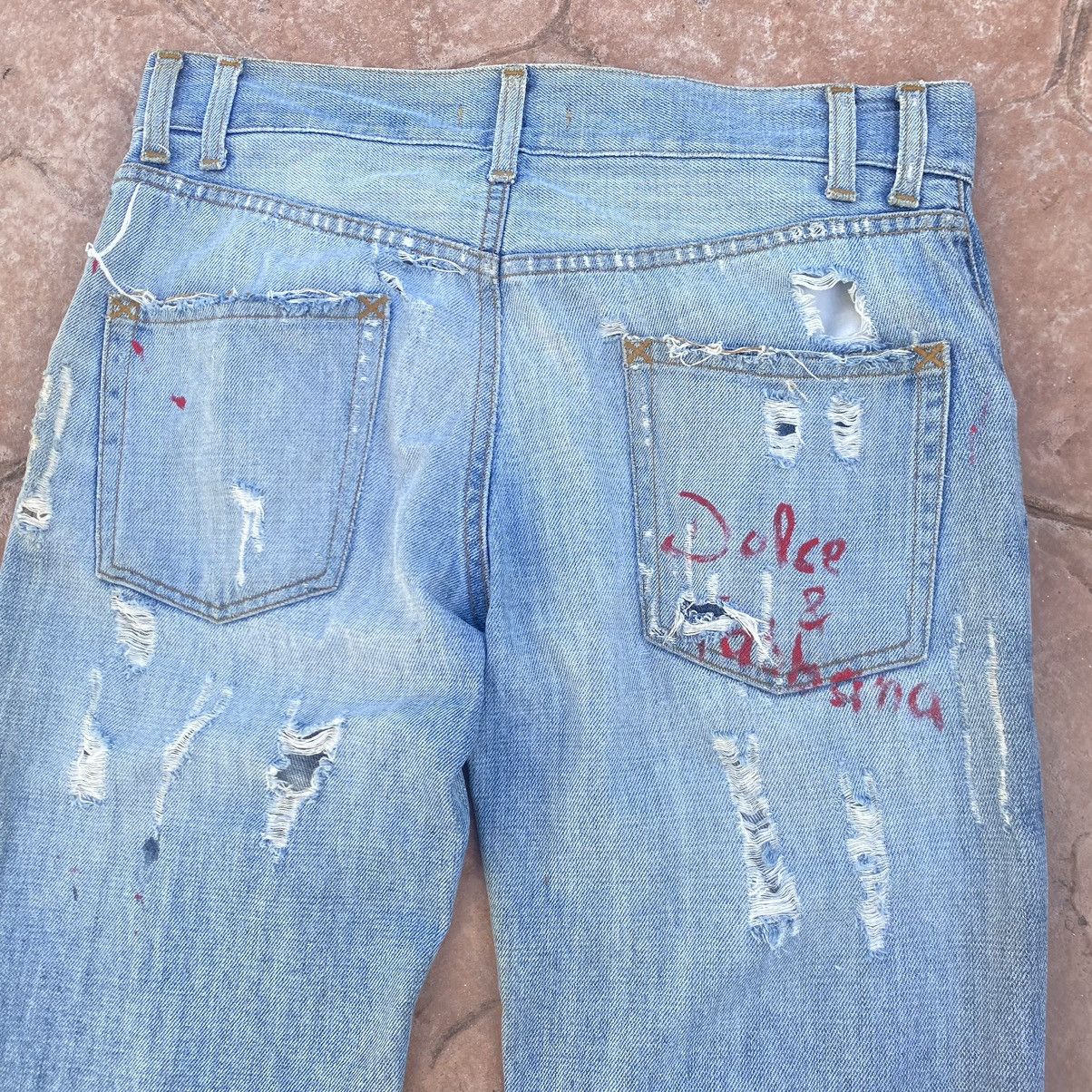 Dolce & Gabbana Thrashed Vintage Dolce & Gabbana ERD GRUNGE JEANS Size US 32 / EU 48 - 3 Thumbnail