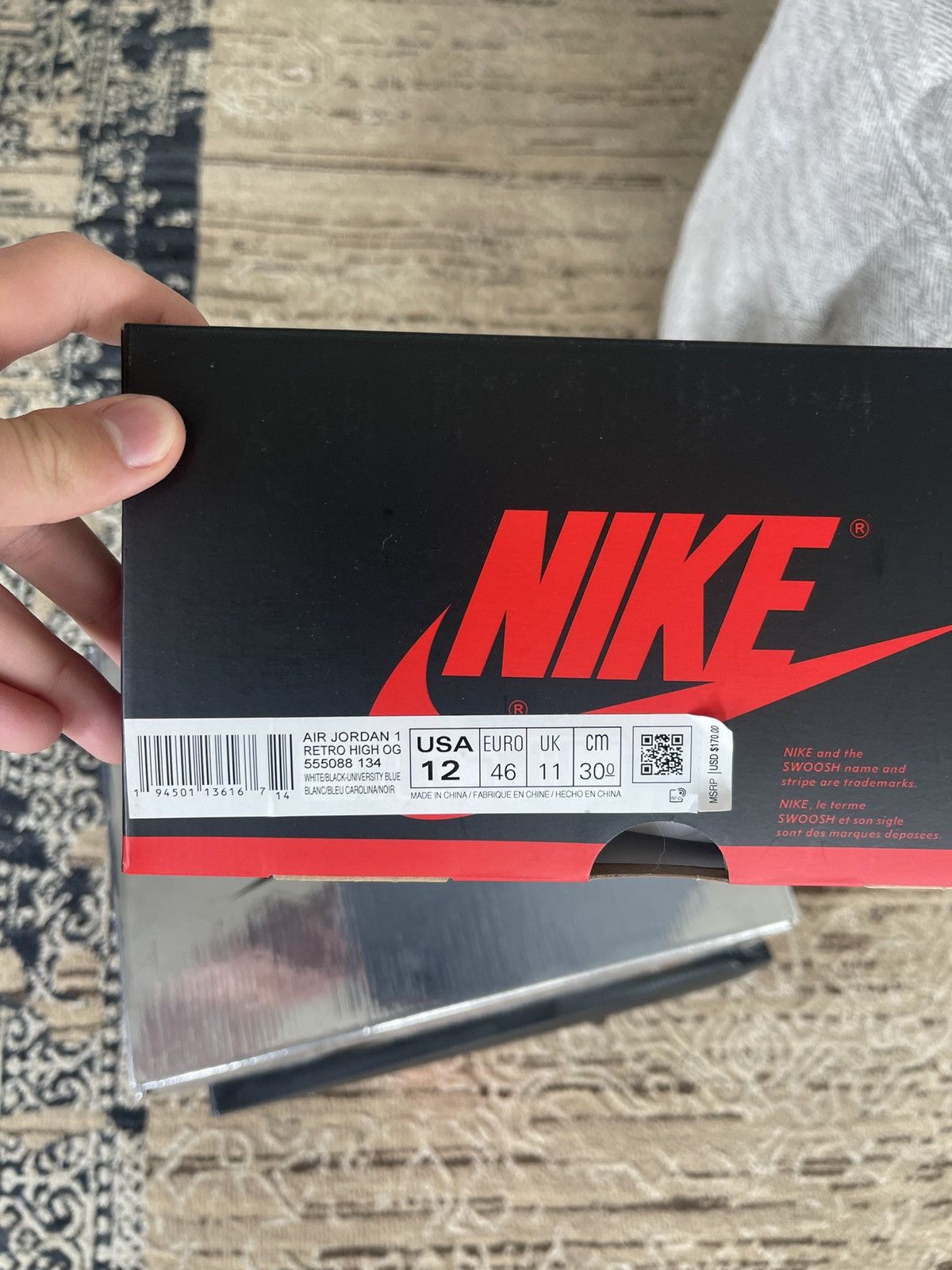 Jordan Brand × Nike Jordan 1 UNC size 12 Size US 12 / EU 45 - 6 Thumbnail
