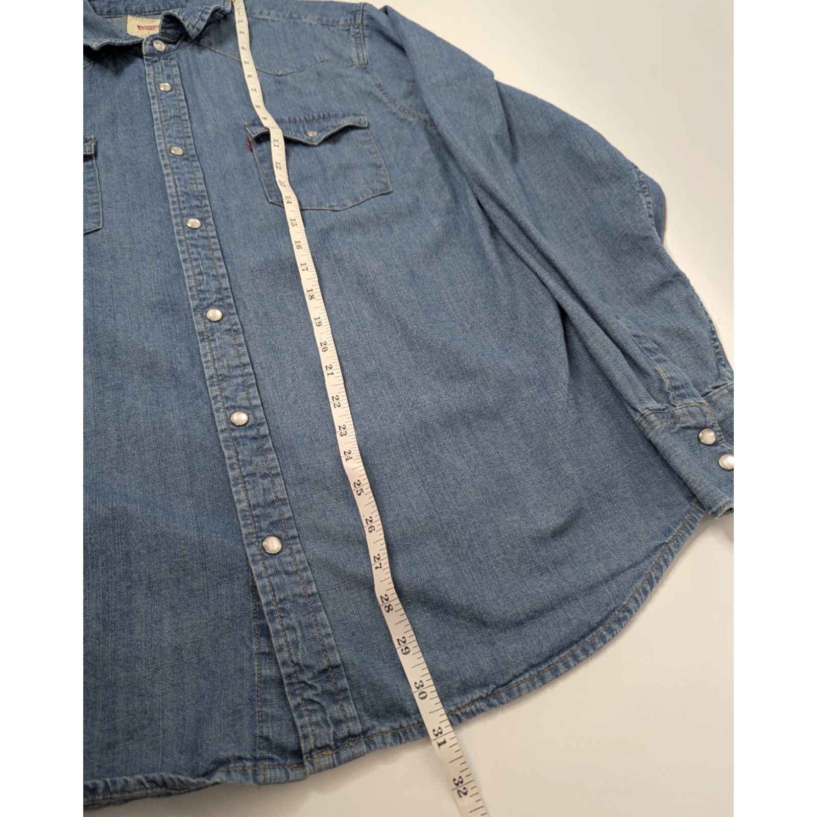 Levi's VINTAGE Levi's Denim Shirt Mens Large Western Pearl Snap Long Sleeve Cowboy Rodeo Work Size US L / EU 52-54 / 3 - 5 Thumbnail