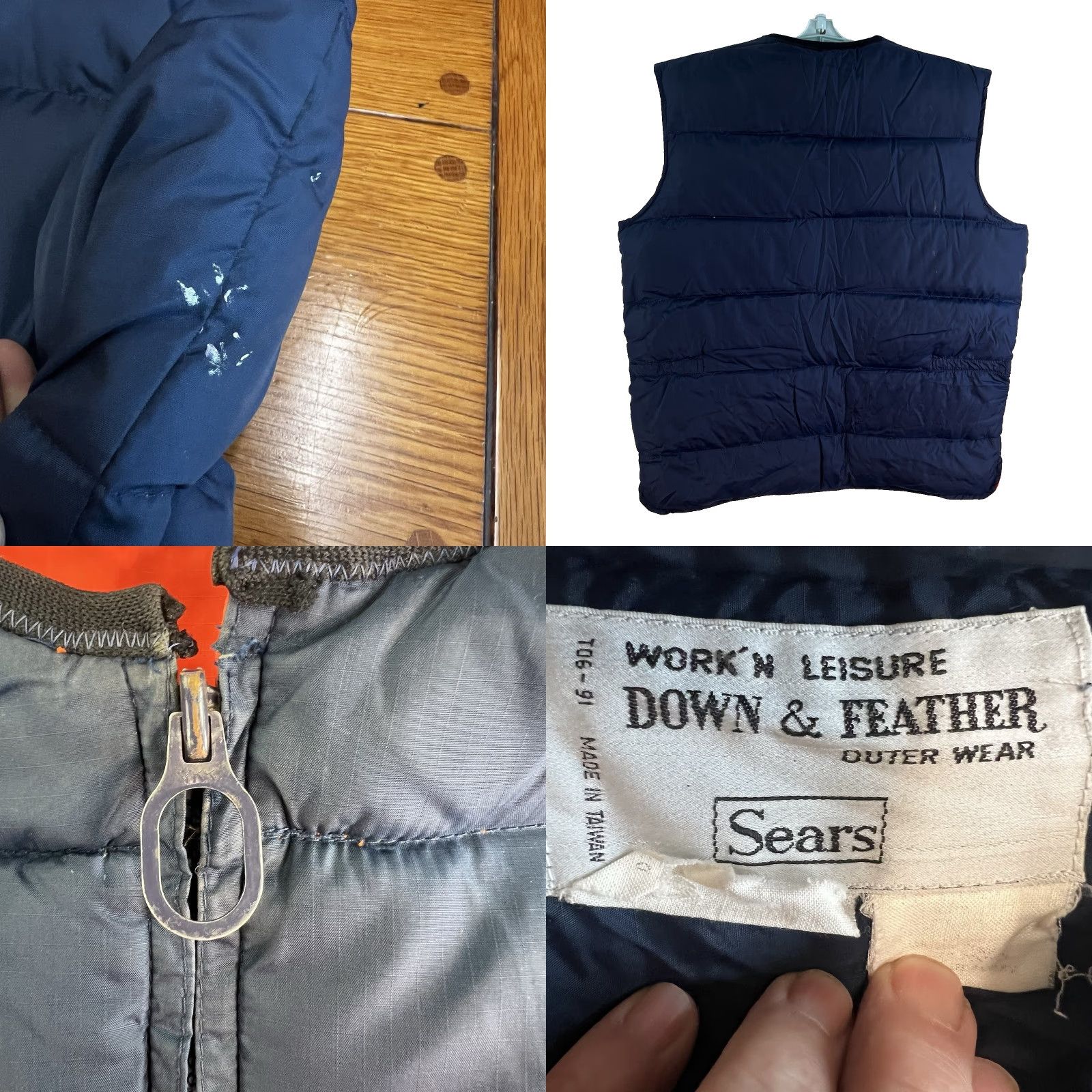 Sears VINTAGE Sears Down & Feather Reversible Vest Mens Size L Blue/Orange Puffer Jacket 80s Outdoor Size US L / EU 52-54 / 3 - 8 Thumbnail