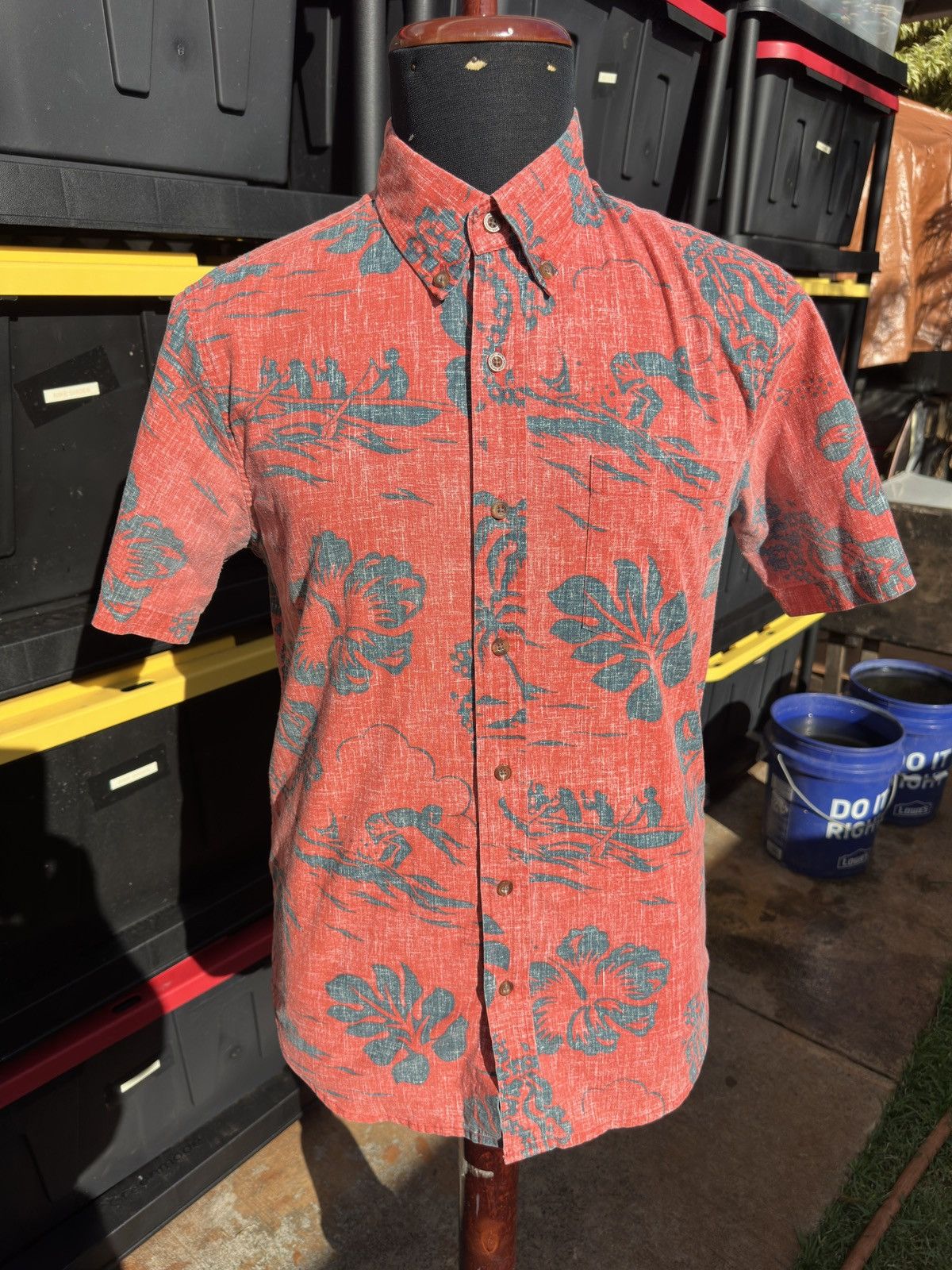 Reyn Spooner Preowned Reyn Spooner Tailored Fit Red/Blue Men's S Size US S / EU 44-46 / 1 - 1 Thumbnail