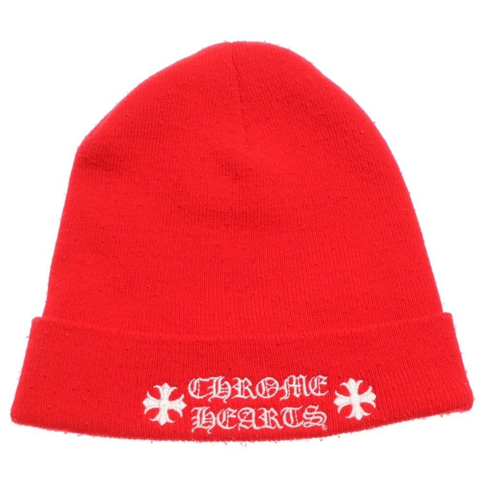 Chrome Hearts Red Beanie with Logo Embroidery
