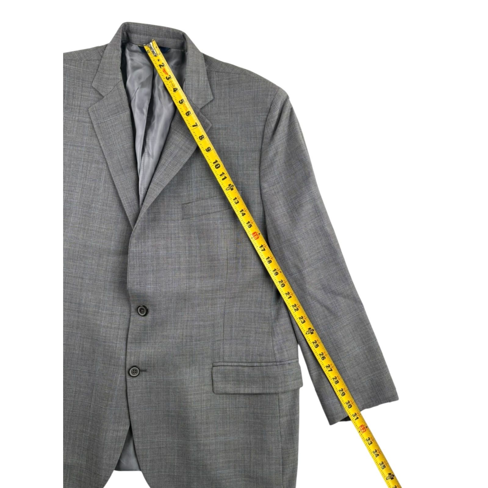 Brooks Brothers Brooks Brothers Fitzgerald Men’s Blazer Jacket Gray 46R Wool 2-Button Single-Vented Notch Lapel Regular Size 46R - 6 Thumbnail