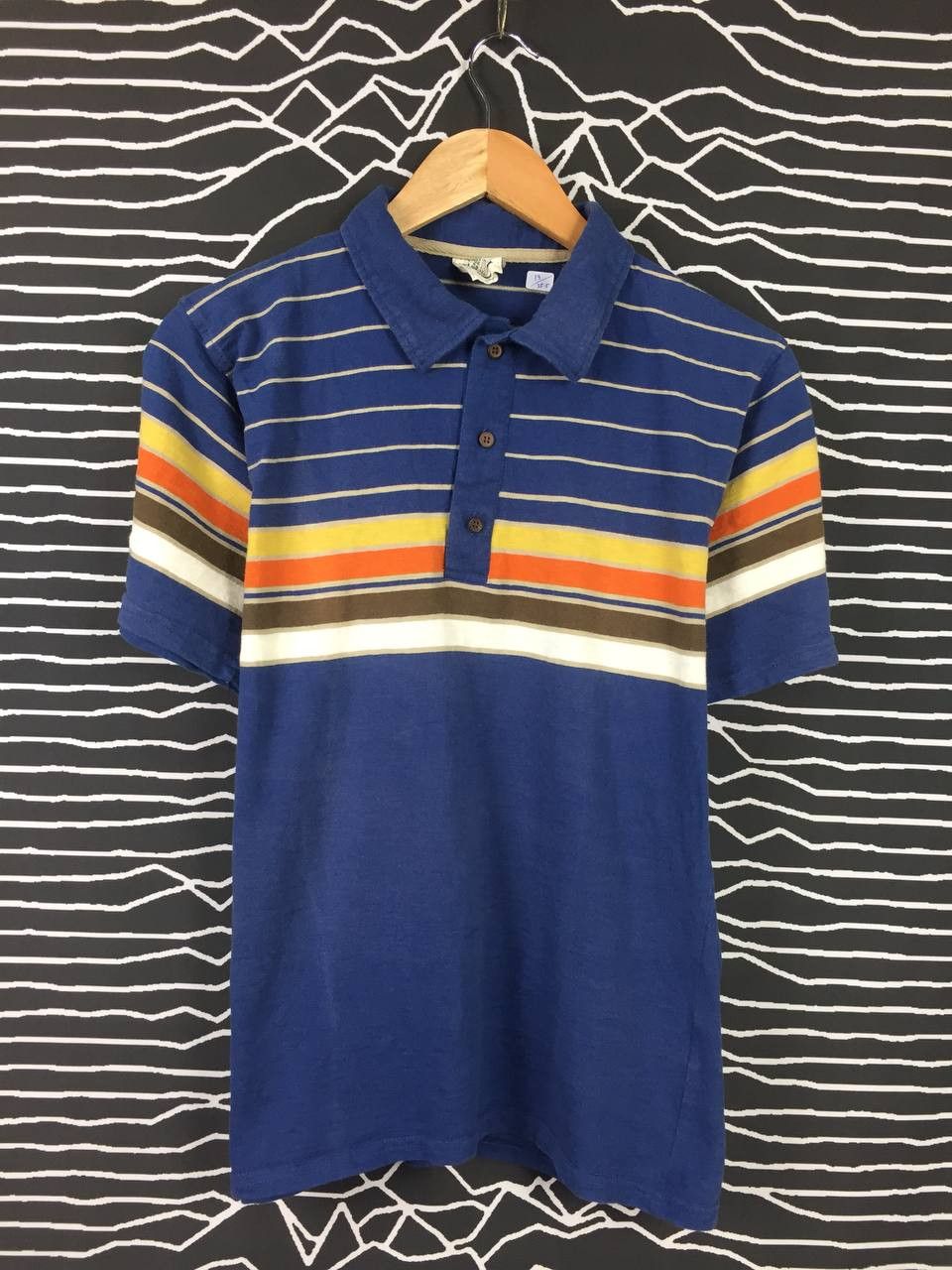 Japanese Brand Vtg Oblo Design Retro Surf Style Color Block Stripe Polo Tee Size US M / EU 48-50 / 2 - 1 Thumbnail