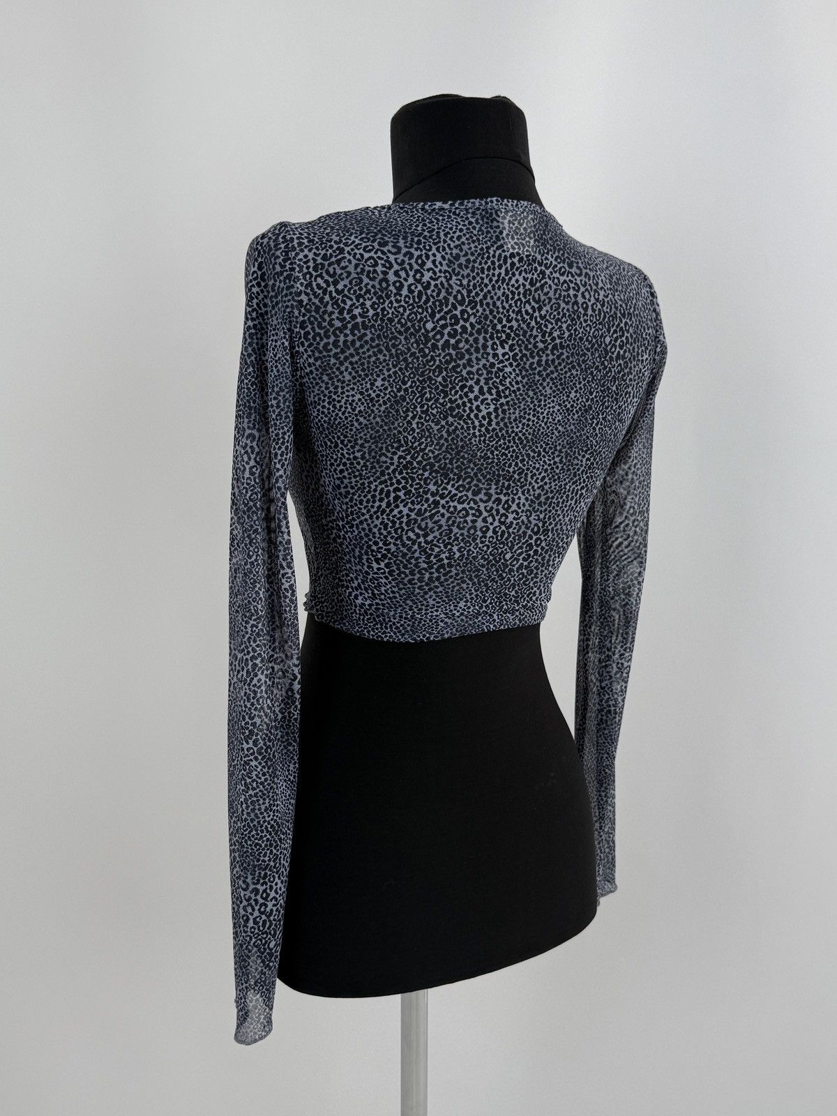 Vintage 1990’s Vintage Beldona Blue Cheetah Animal Print Crop Top Size S / US 4 / IT 40 - 2 Thumbnail