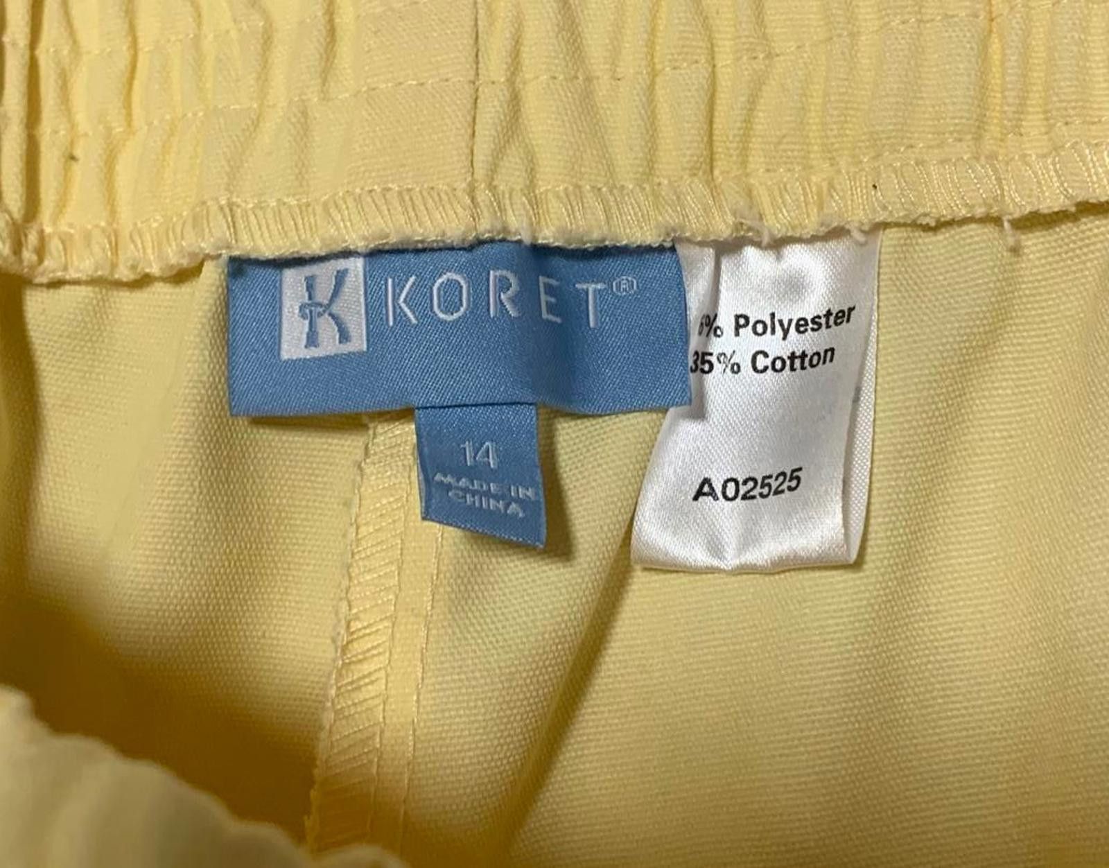 Other Koret Women's Size 14 Yellow Elastic Waist Pants W35x30L Size 36" / US 14 / IT 50 - 4 Thumbnail