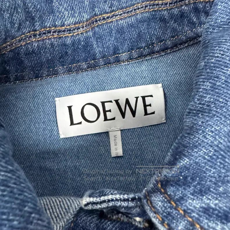 Loewe Loewe Logo Embossed Patchwork Denim Jacket with Front and Size XXS / US 00 / IT 34 - 8 Thumbnail