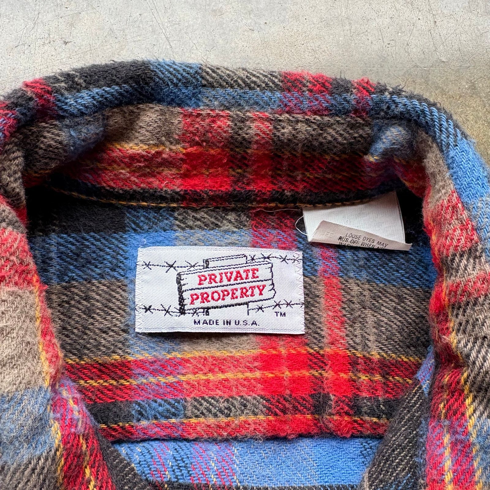 Vintage Vintage PRIVATE PROPERTY Cotton Flannel Shirt Size US L / EU 52-54 / 3 - 3 Thumbnail