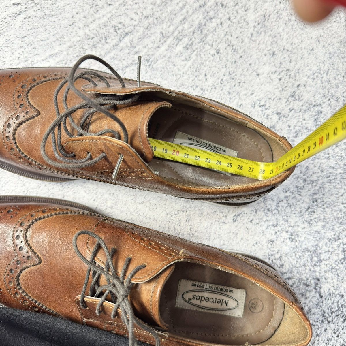 Designer × Mercedes-Benz Mercedes Mens Brown Leather Derbies US9 UK8 EU42 27cm Size US 9 / EU 42 - 15 Thumbnail