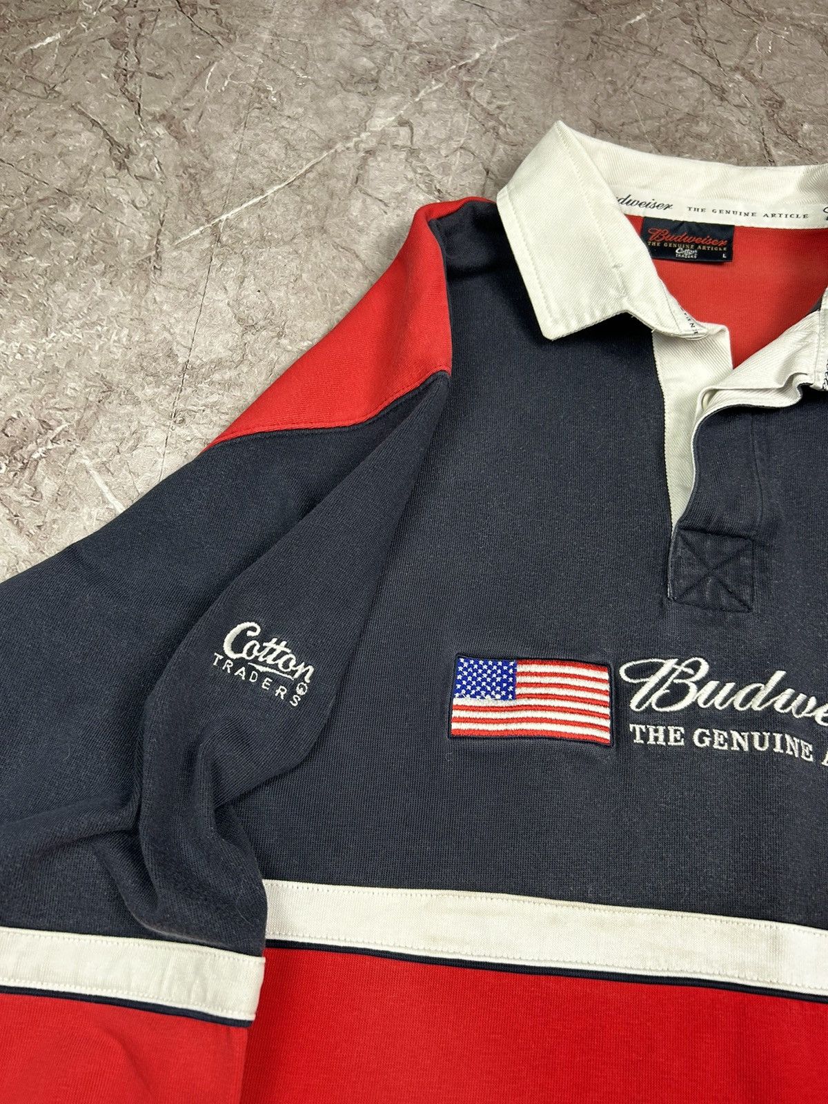 Budweiser × Cotton Traders Vintage Budweiser rugby shirt Size US L / EU 52-54 / 3 - 7 Thumbnail