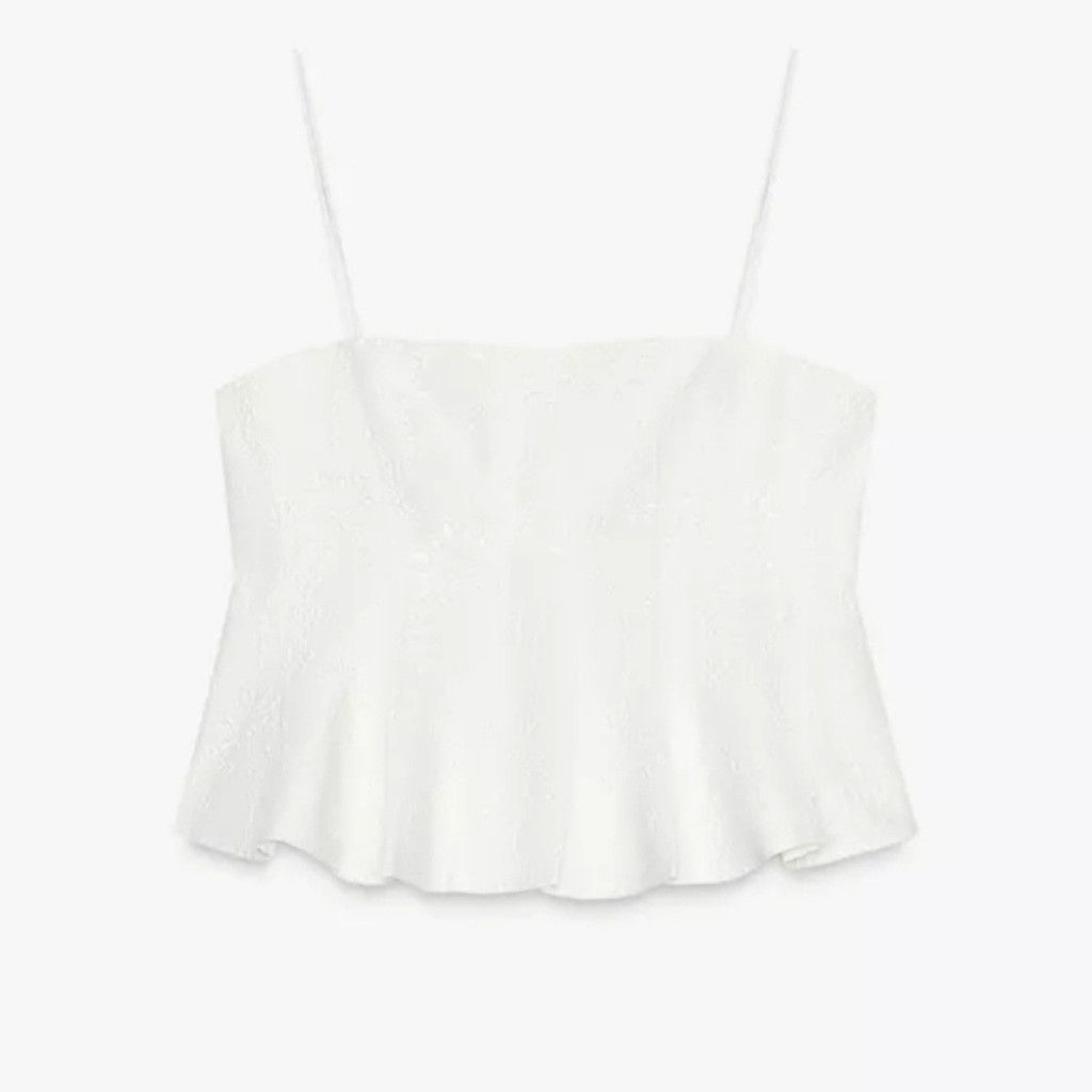 Zara NWT ZARA WOMAN COLLECTION EMBROIDERED GODET TOP Size XS / US 0-2 / IT 36-38 - 11 Thumbnail