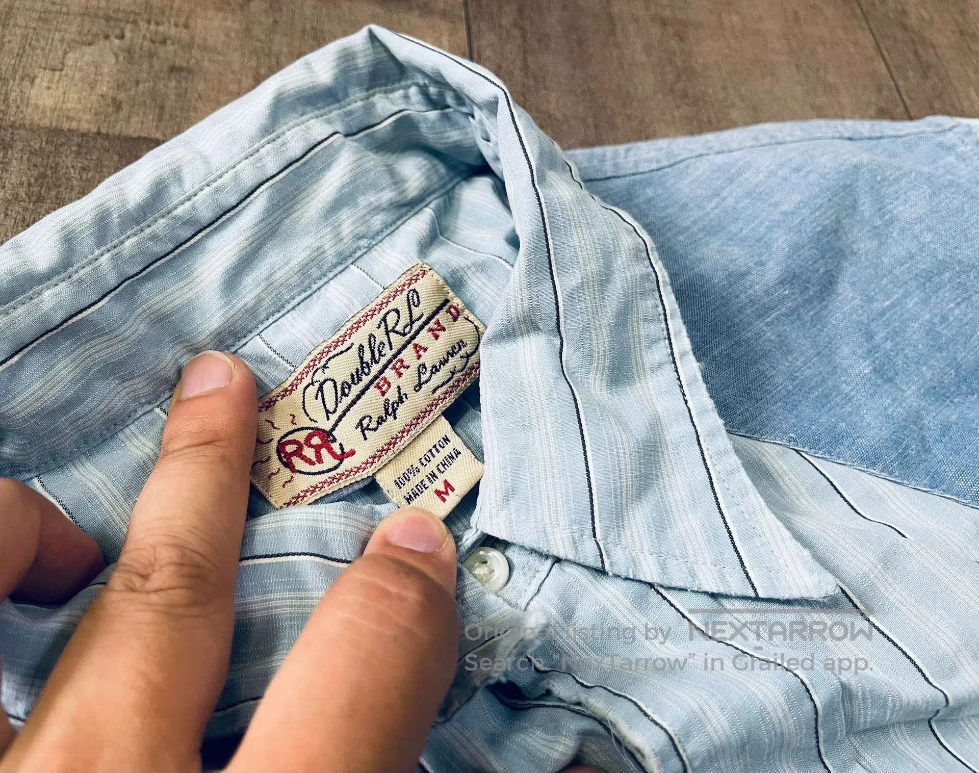 RRL Ralph Lauren RRL Turquoise Patchwork Indigo Shirt. Size US M / EU 48-50 / 2 - 3 Thumbnail