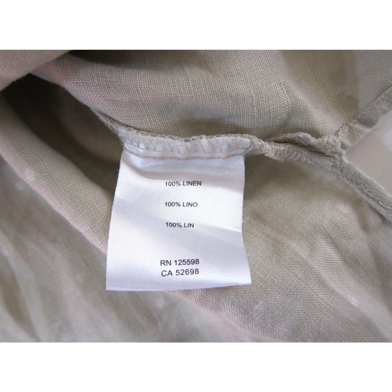 Ellen Tracy Ellen Tracy Blouse Tunic 100% Linen White Brown Polka Dot Gold Zip Pocket Large Size L / US 10 / IT 46 - 4 Thumbnail