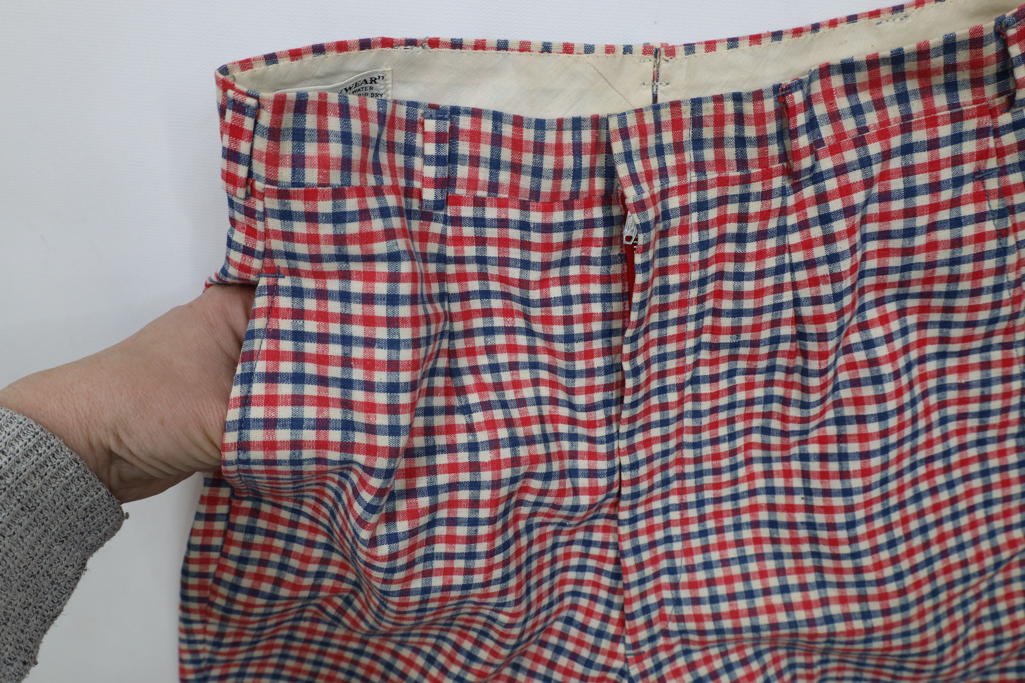 Vintage Vintage 50s 60s Bermuda Chino Shorts Gingham Plaid USA Size 26" / US 2 / IT 38 - 10 Thumbnail