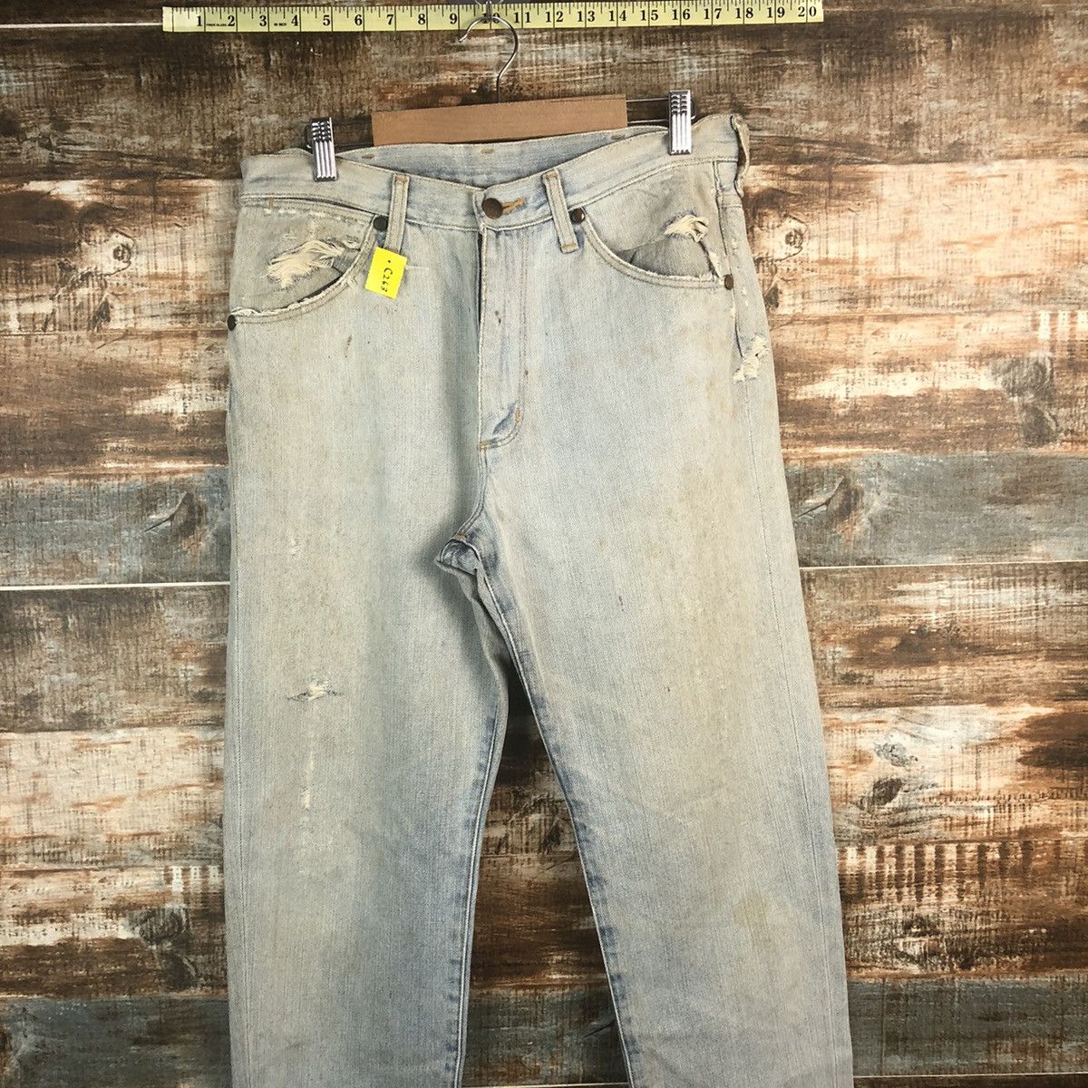 Wrangler DL Wrangler Blue Distressed Denim Pants #263 Size US 31 - 2 Thumbnail