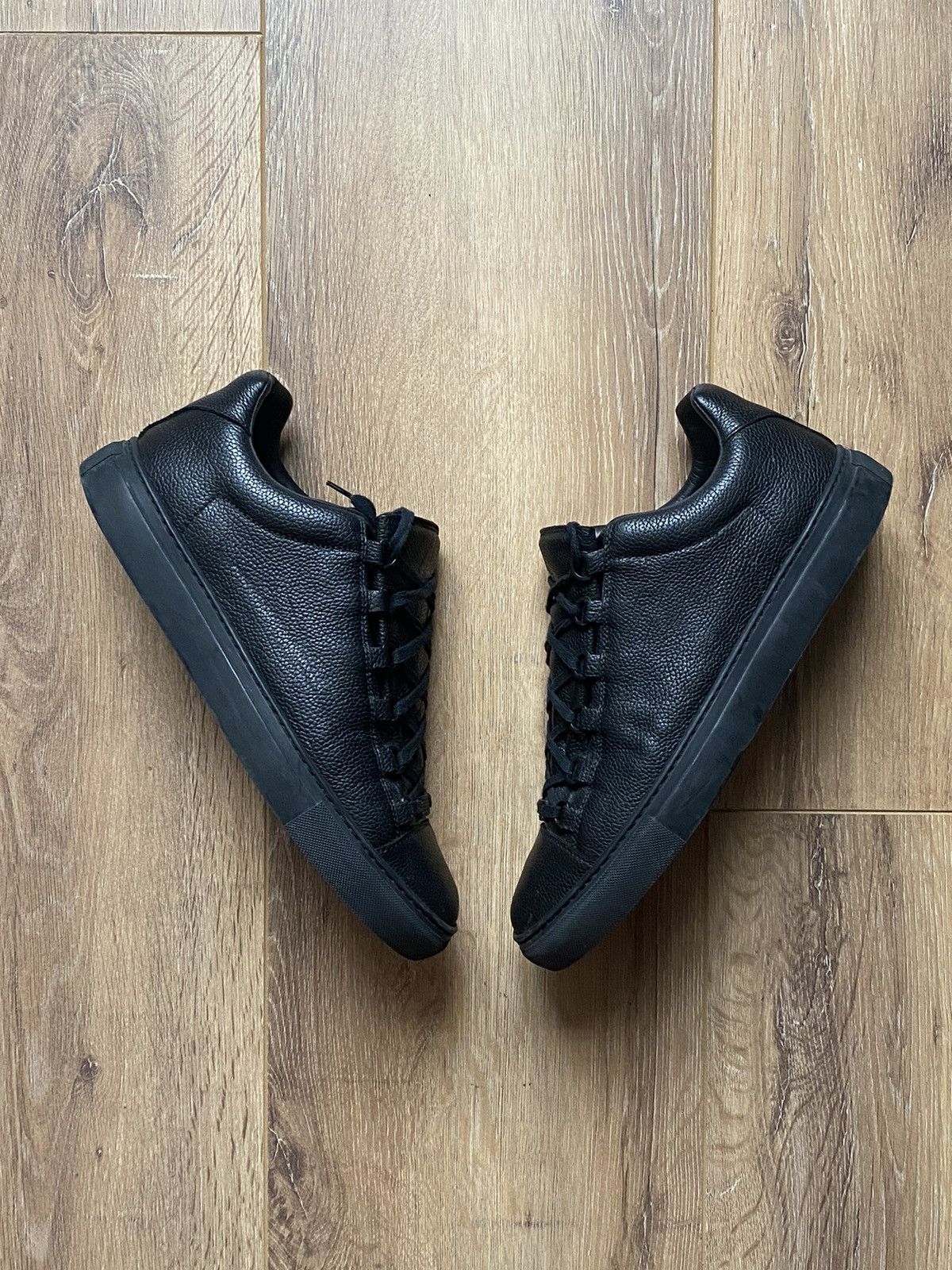 Balenciaga Balenciaga Arena Low Black Pebbled Leather – Size 42 (US9.5) Size US 9.5 / EU 42-43 - 4 Thumbnail