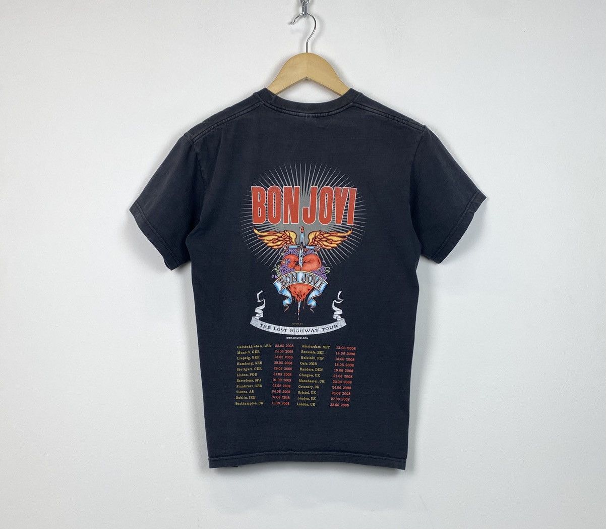Band Tees Bon Jovi The Lost Highway Tour 2008 T-Shirt Fade Black Top Size US S / EU 44-46 / 1 - 1 Thumbnail