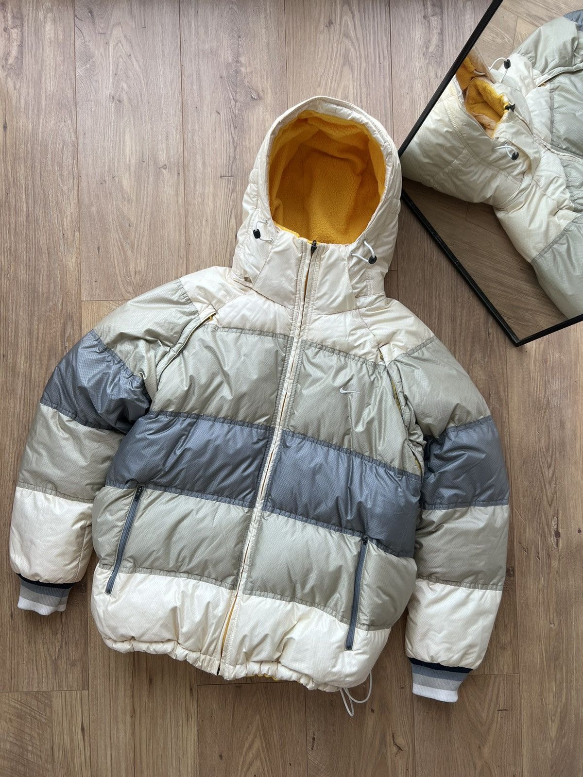 00’s NIKE 2 SIDES DOWN PUFFER JACKETS SWOOSH TEDDY FLEECE