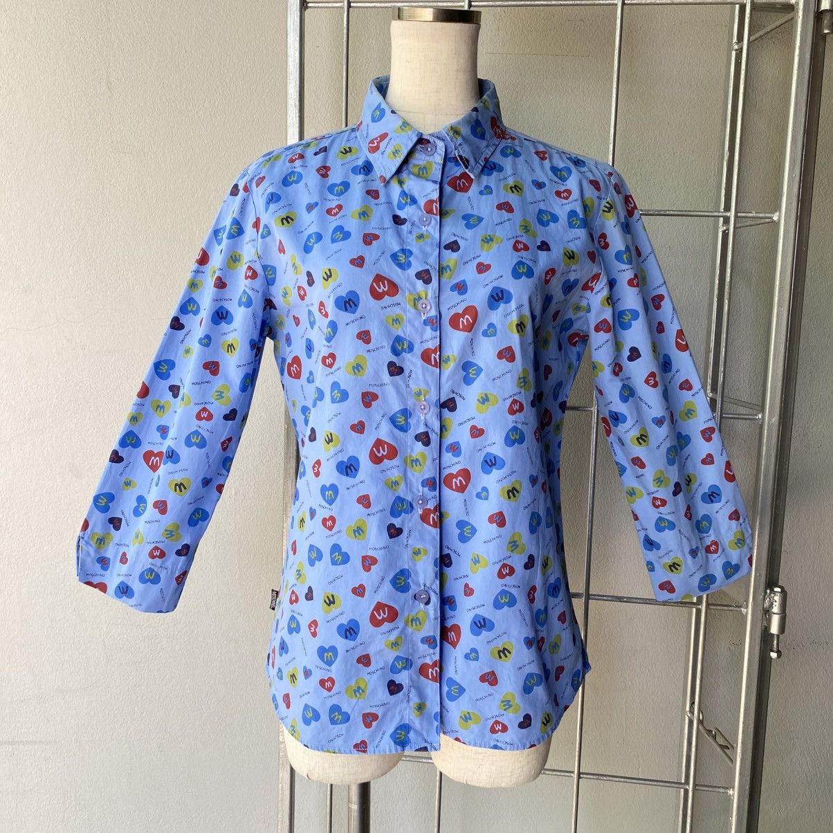 Moschino MOSCHINO Blue M&M Print Shirt Size L / US 10 / IT 46 - 1 Thumbnail