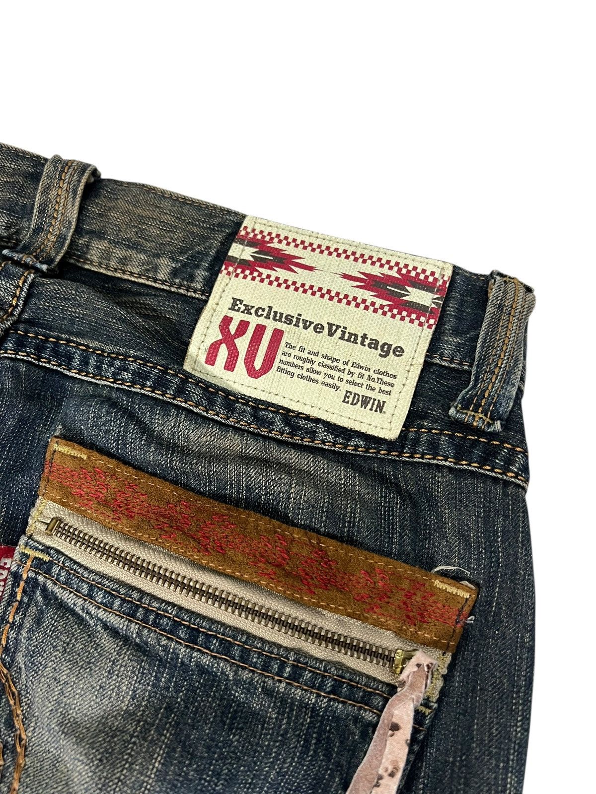 Edwin 💥Flare💥Vintage Edwin XV Navajo Rusty Denim Jean Size US 33 - 17 Thumbnail