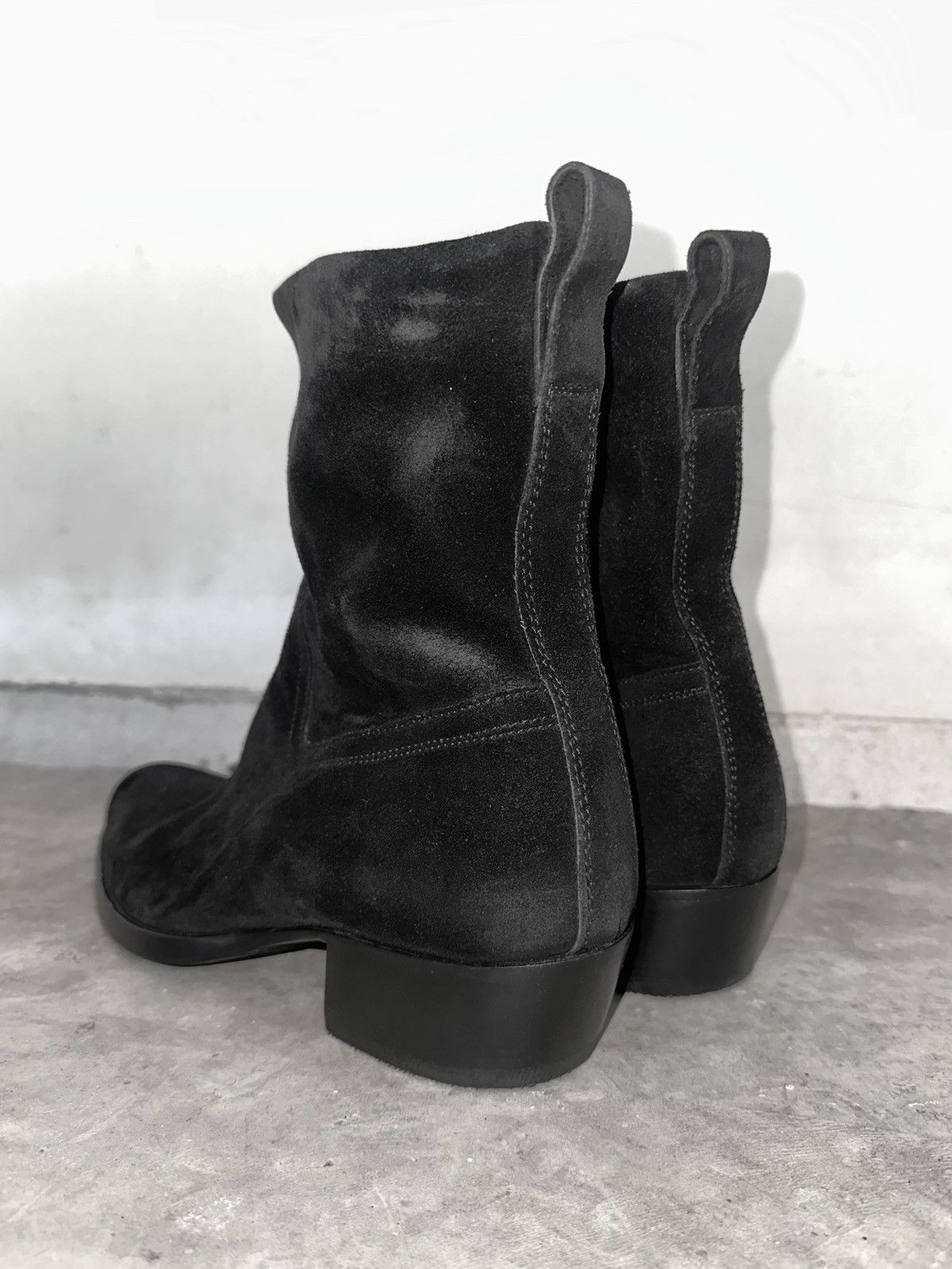 Dior AW05 Dior Homme Black Suede Side Zip Western Boots Size US 11 / EU 44 - 14 Thumbnail