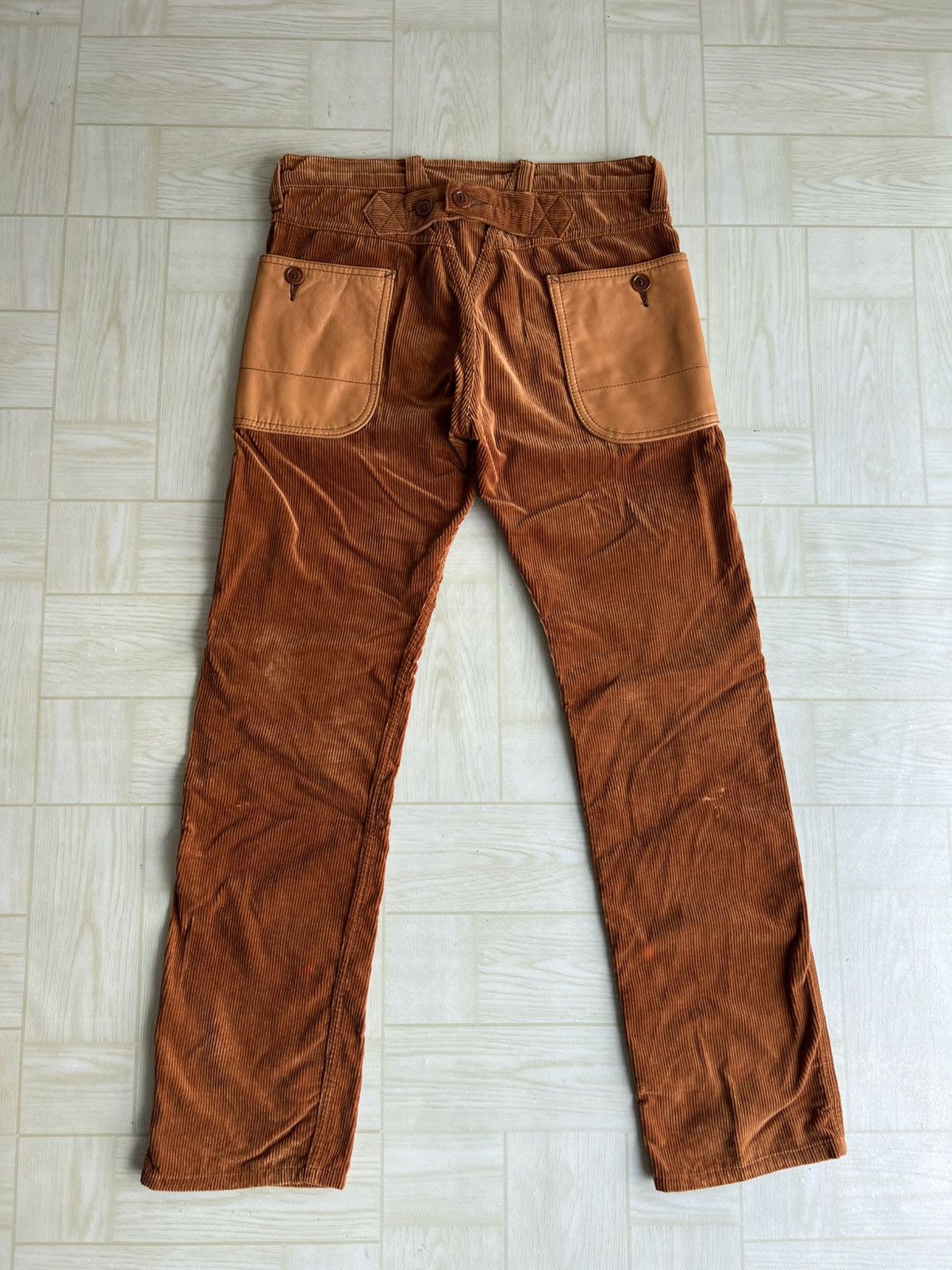 Carhartt × Junya Watanabe FW08 JW Hybrid Leather Pockets Corduroy Wide Baggy Pants Size US 31 - 1 Thumbnail