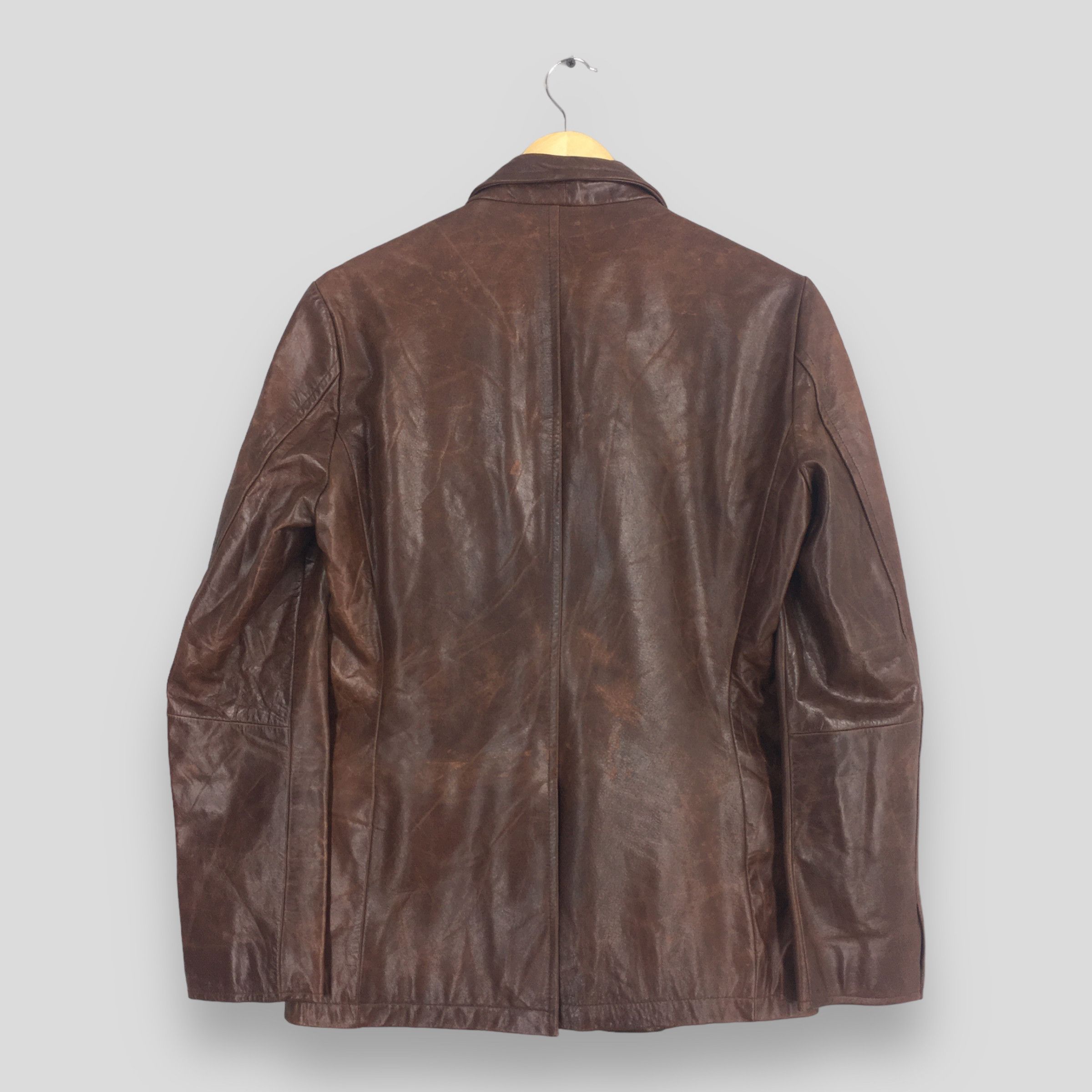 Le Grande Bleu (L.G.B.) Tornado Mart Cowhide Brown Leather Jacket Medium Size US M / EU 48-50 / 2 - 8 Thumbnail