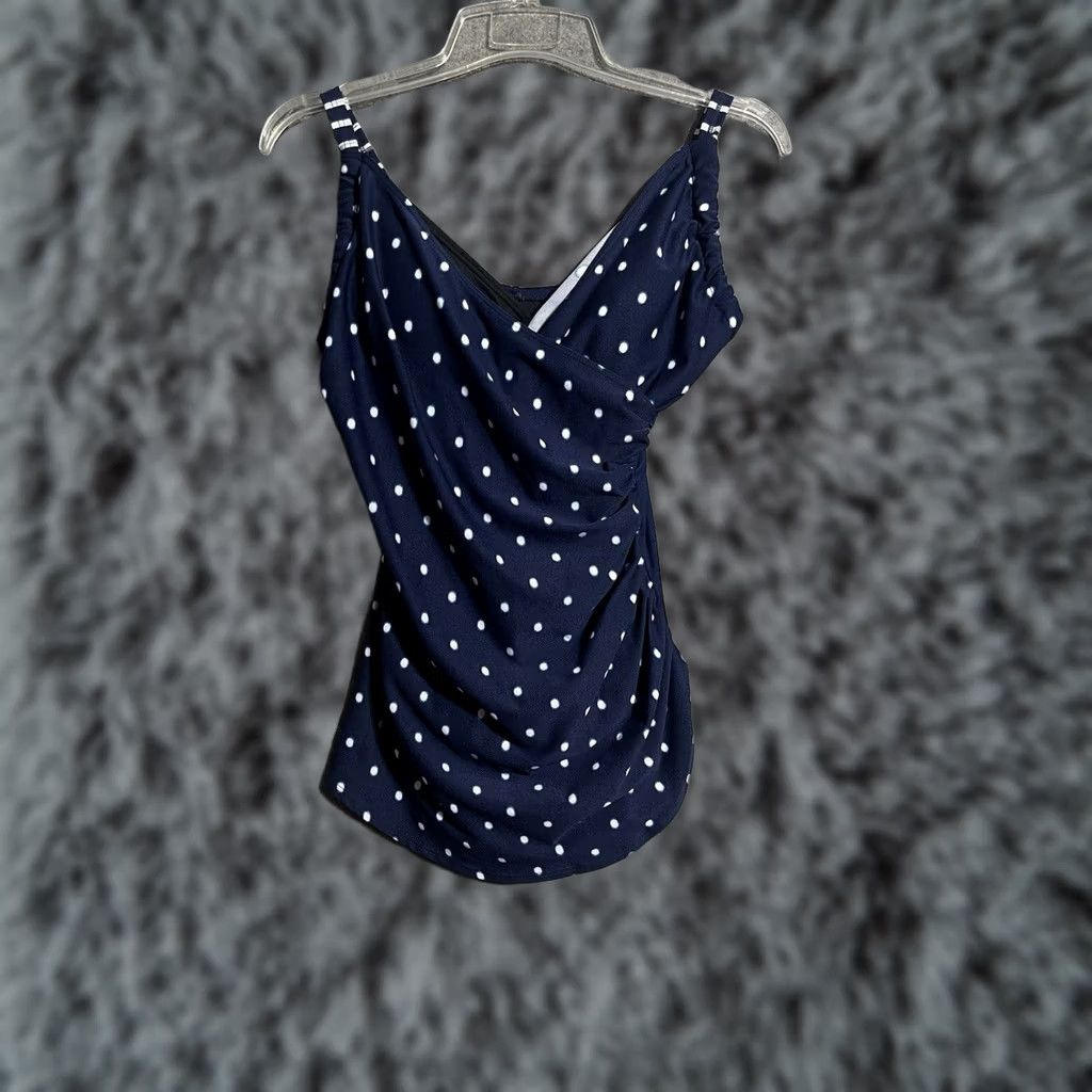 Vintage VINTAGE Gabar One Piece Swimsuit 12 Polka Dot Ruched Pinup Retro Coastal Classic Beach Women XXL? Size ONE SIZE - 1 Thumbnail