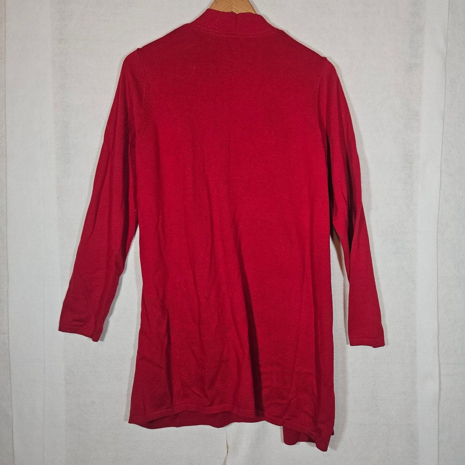 Other J. Jill Red Women's Open Front Cardigan Sweater Size M / US 6-8 / IT 42-44 - 6 Thumbnail