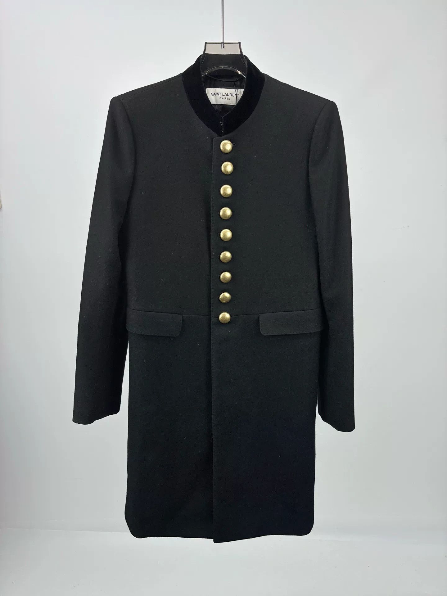 Saint Laurent Paris Saint Laurent Wool Court Collar Coat Size US S / EU 44-46 / 1 - 1 Thumbnail