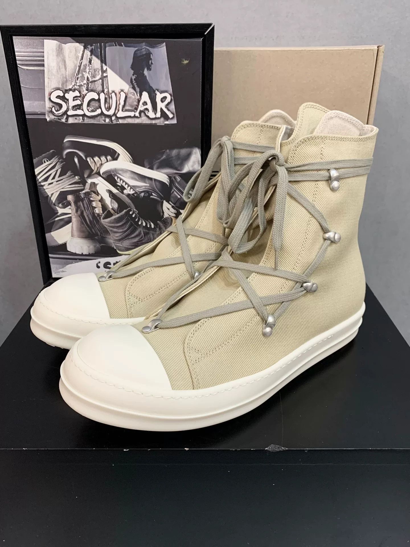 Rick Owens Rick Owens RO Pentagram High-Top Sneakers Size US 5 / EU 37 - 1 Thumbnail