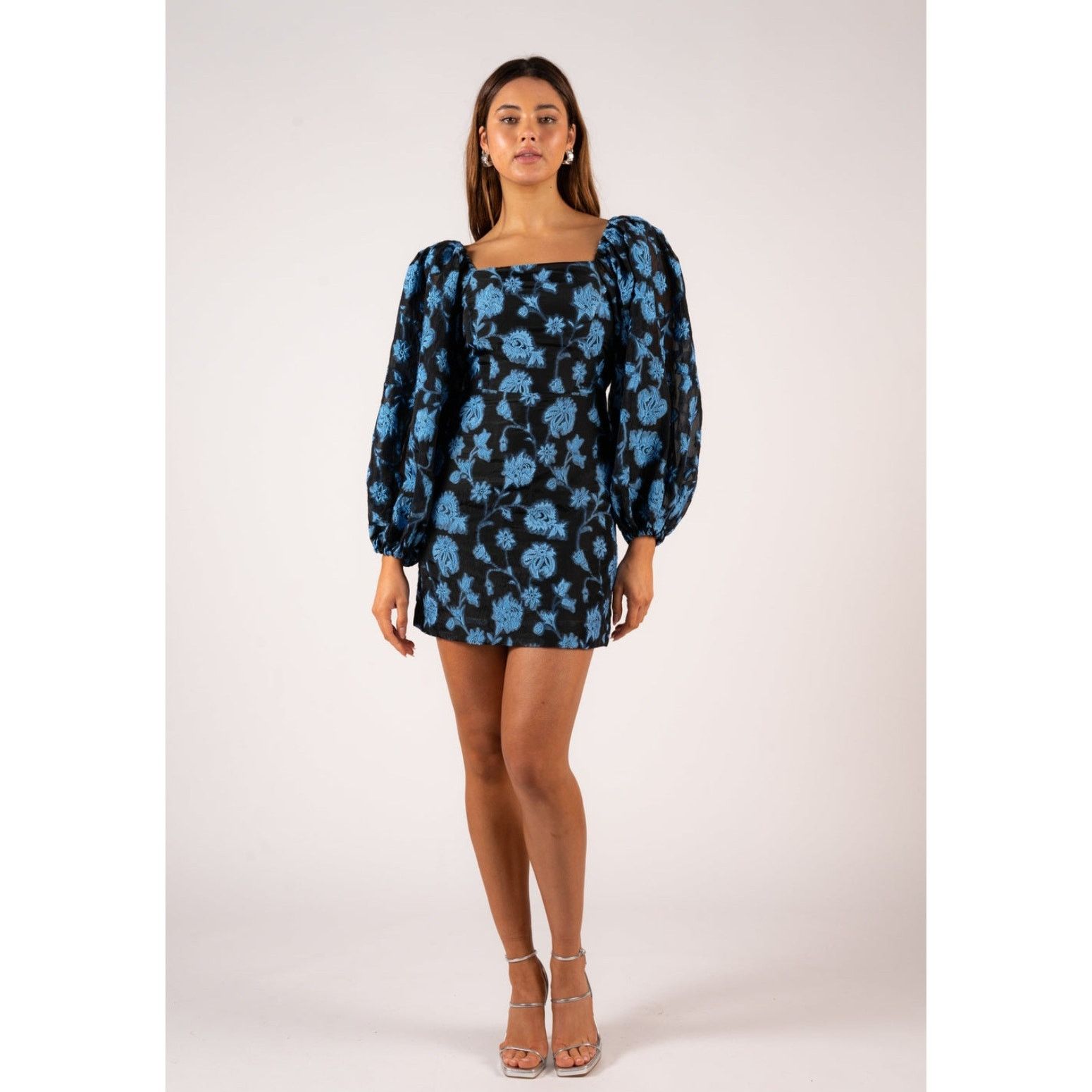 Free People New FREE PEOPLE Aureta Georgia Mini Dress $268 XS Black/Blue Size XS / US 0-2 / IT 36-38 - 6 Thumbnail