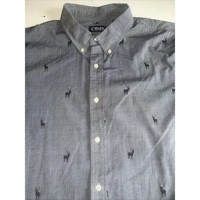 Chaps Ralph Lauren Chaps Shirt Mens 2XL Gray Long Sleeve Button Down Charcoal A Size US XXL / EU 58 / 5 - 2 Thumbnail