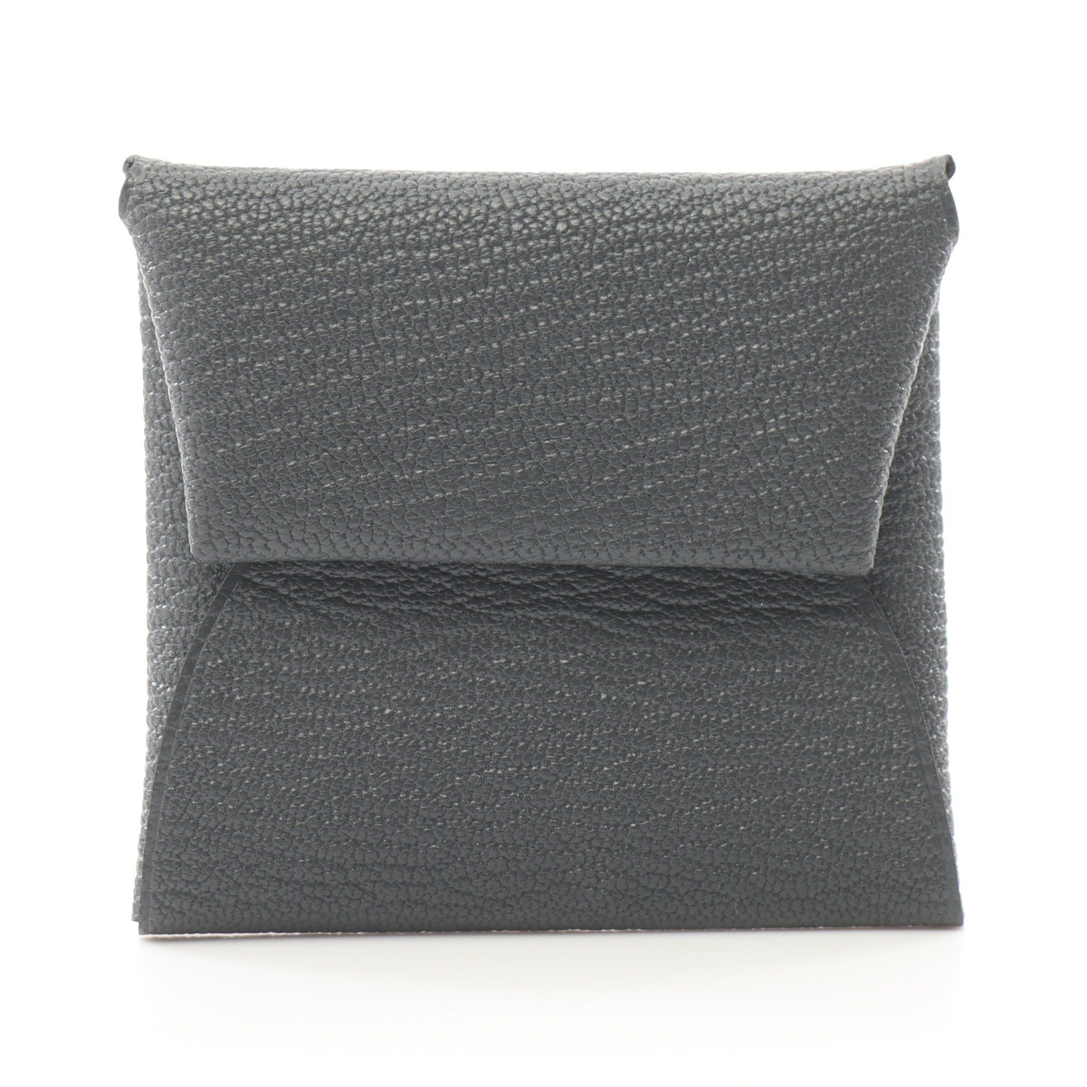 Hermes Hermes Bastia Verso Grimist Coin Purse Chevre Gray Silver Hardware Double Engraved Size ONE SIZE - 1 Thumbnail