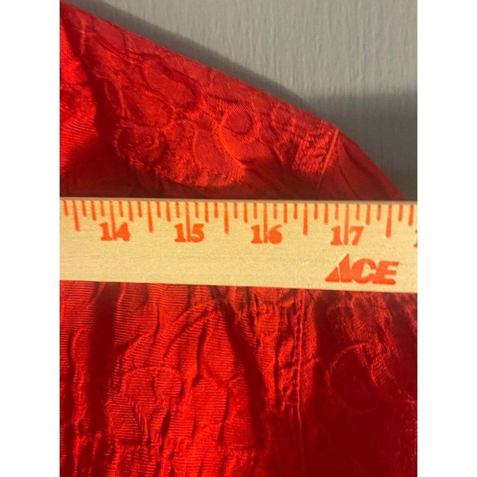 Chicos Chico's Red Textured Mandarin Jacket Sz 1 M Crinkle Cloque Size M / US 6-8 / IT 42-44 - 5 Thumbnail