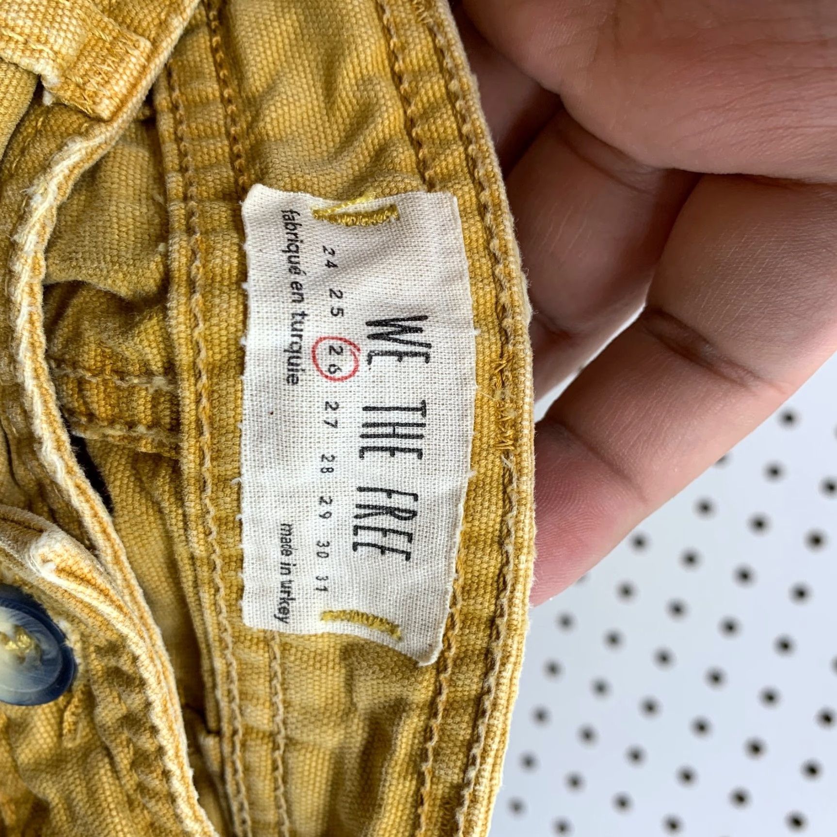 Vintage We The Free Pants Womens Patti Yellow 26x23.5 Cropped High Rise Wide Leg Size 26" / US 2 / IT 38 - 3 Thumbnail